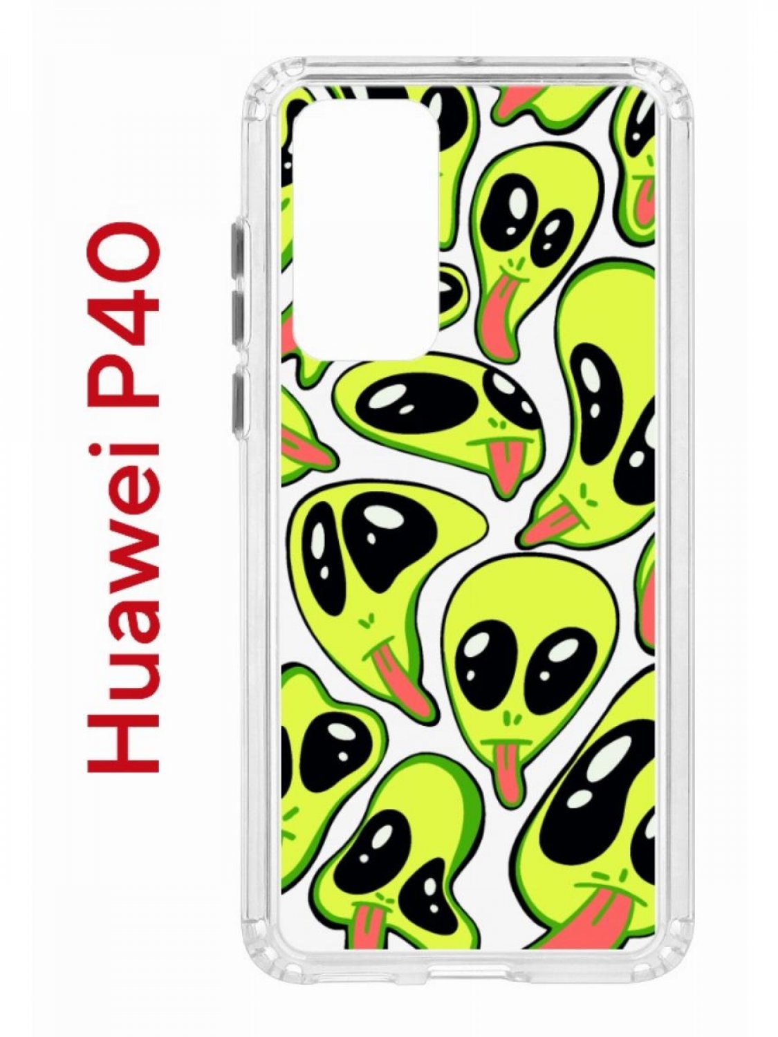 Чехол на Huawei P40 Kruche Print Инопланетянин, противоударный бампер,  защита камеры - характеристики и описание на Мегамаркет | 600012323844