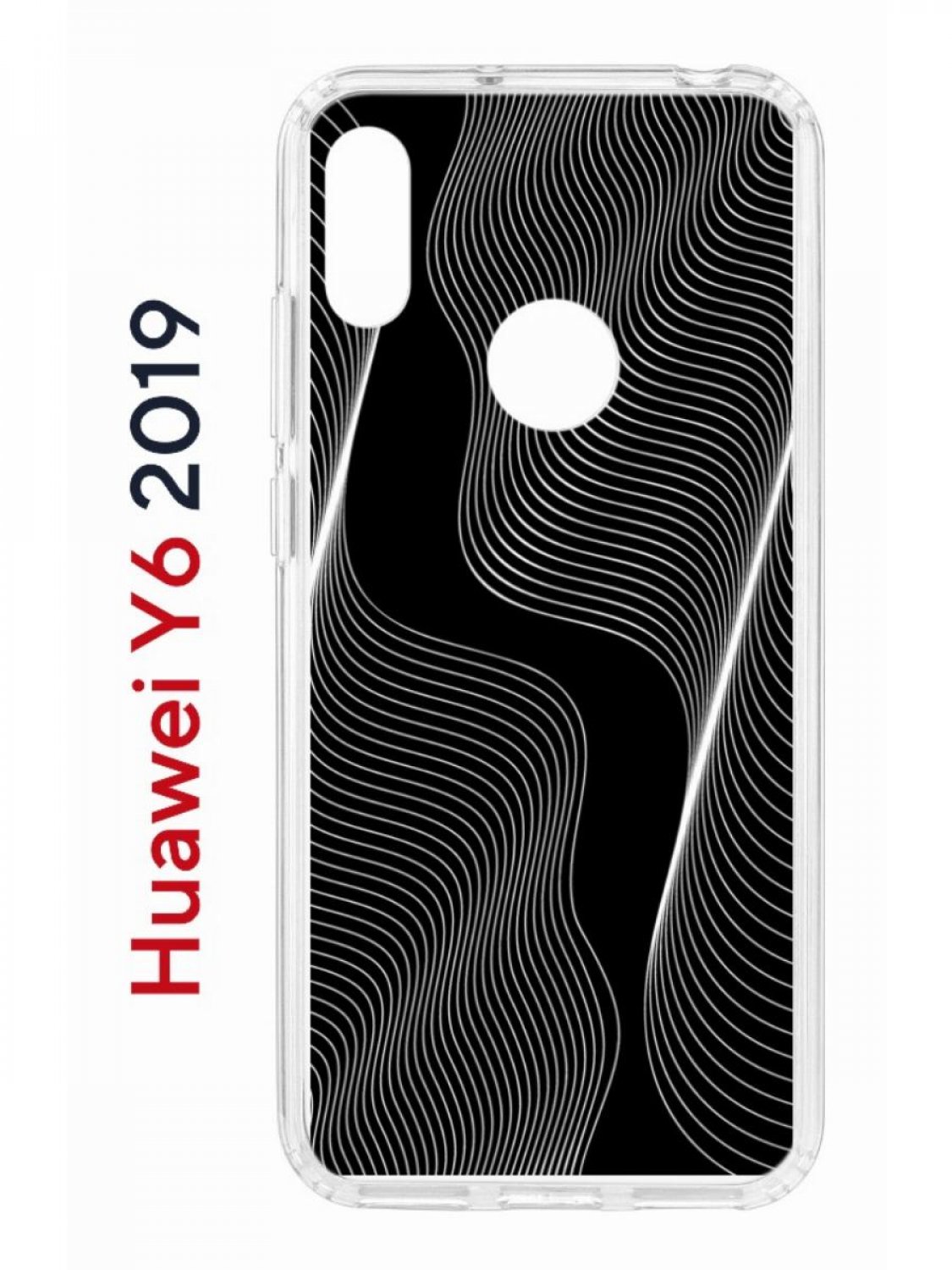 Чехол на Huawei Y6 2019,Honor 8A с принтом Kruche Print Line black,  противоударный бампер, купить в Москве, цены в интернет-магазинах на  Мегамаркет