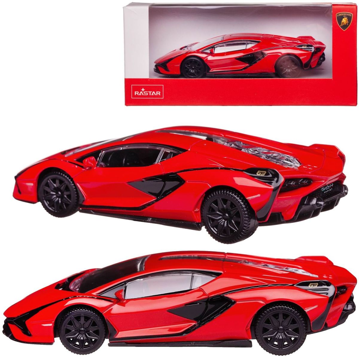 Купить машина металлическая 1:43 scale Lamborghini Sian, цвет красный, цены  на Мегамаркет