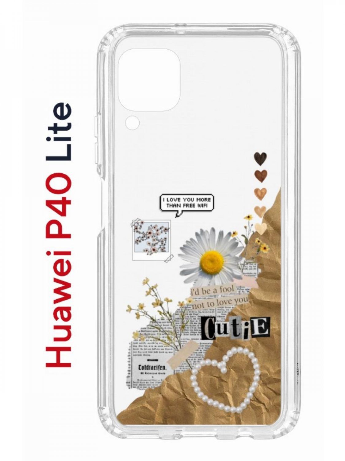 Чехол на Huawei P40 Lite с принтом Kruche Print Крафтовые наклейки,  противоударный бампер, купить в Москве, цены в интернет-магазинах на  Мегамаркет