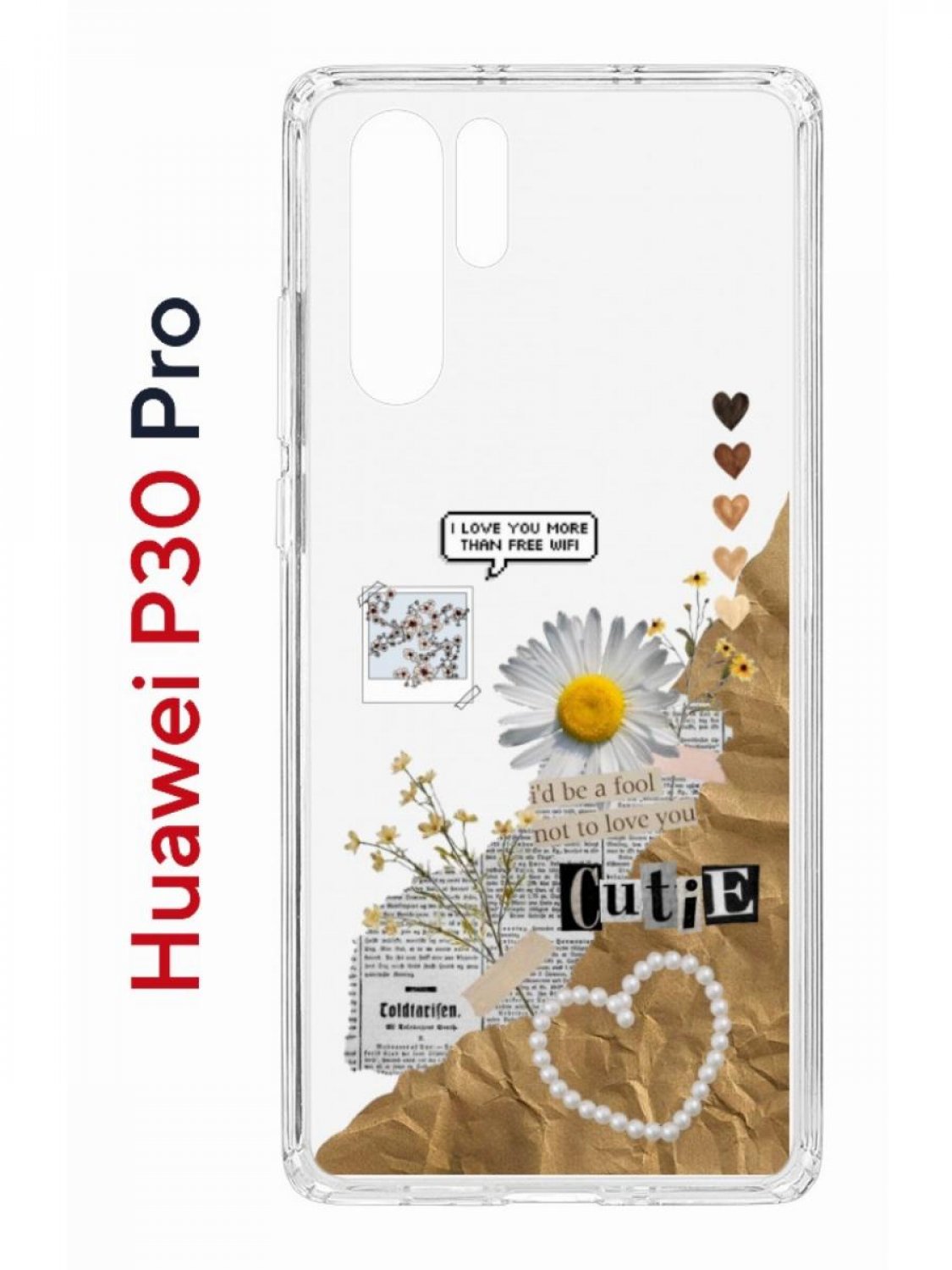 Чехол на Huawei P30 Pro с принтом Kruche Print Крафтовые наклейки,  противоударный бампер, купить в Москве, цены в интернет-магазинах на  Мегамаркет