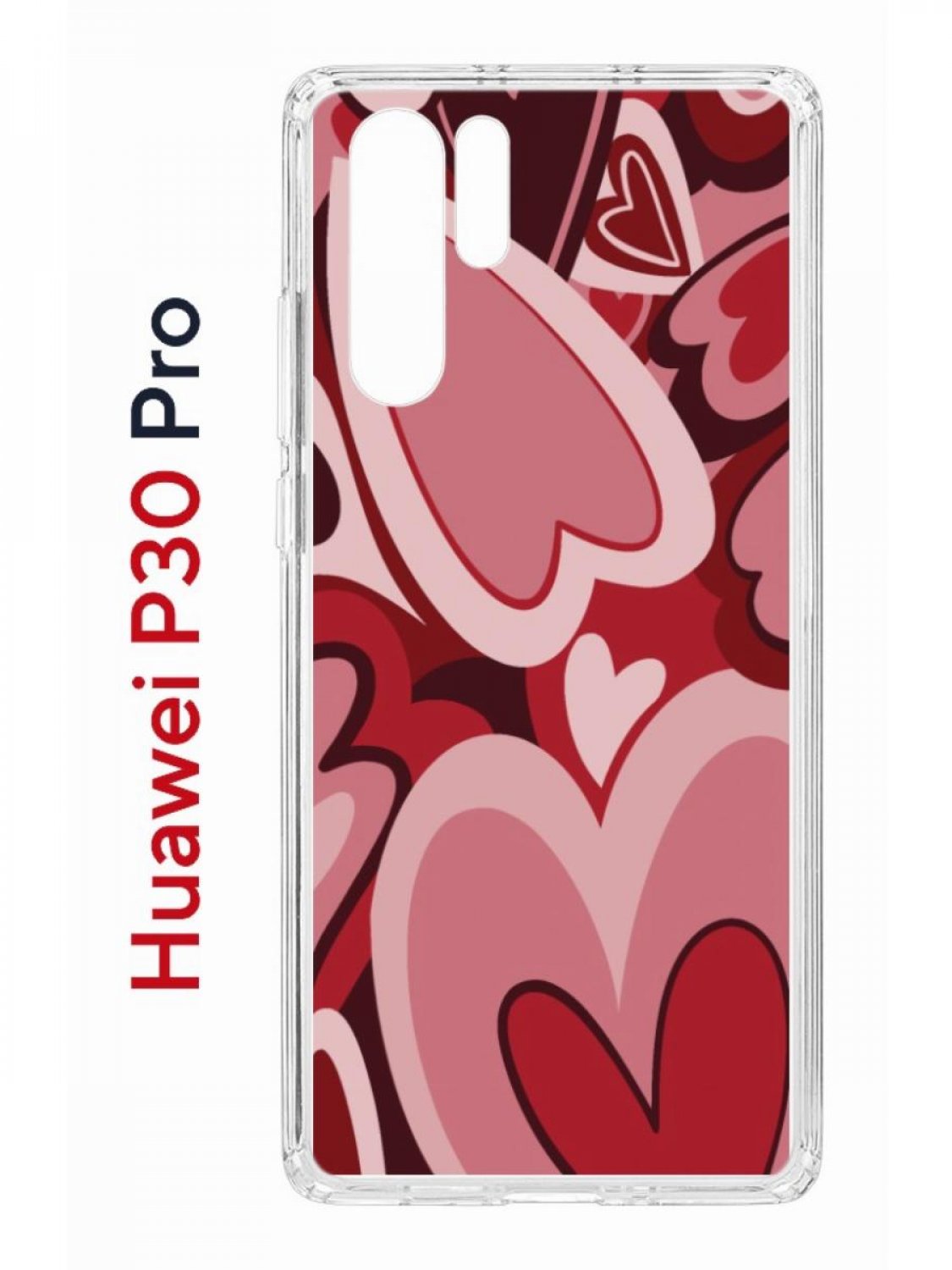 Чехол на Huawei P30 Pro с принтом Kruche Print Сердечки, противоударный  бампер, купить в Москве, цены в интернет-магазинах на Мегамаркет