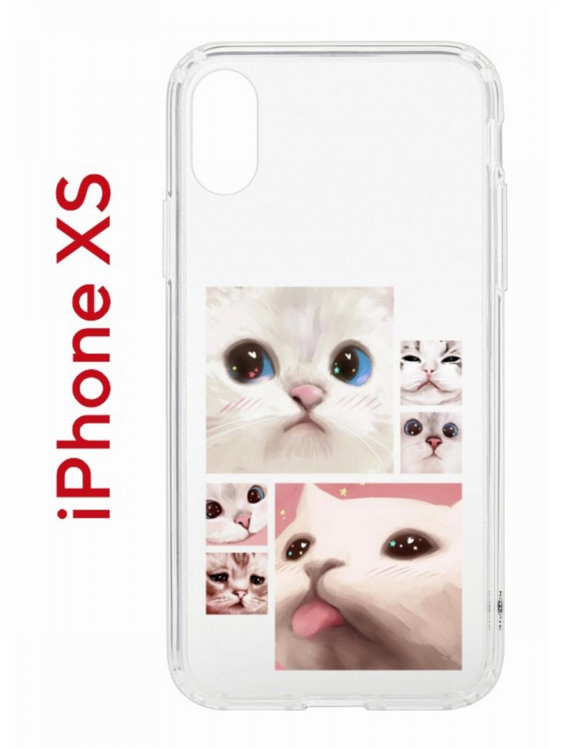 Чехол на iPhone X, Xs с принтом Kruche Print Коты, бампер с защитой камеры,  купить в Москве, цены в интернет-магазинах на Мегамаркет