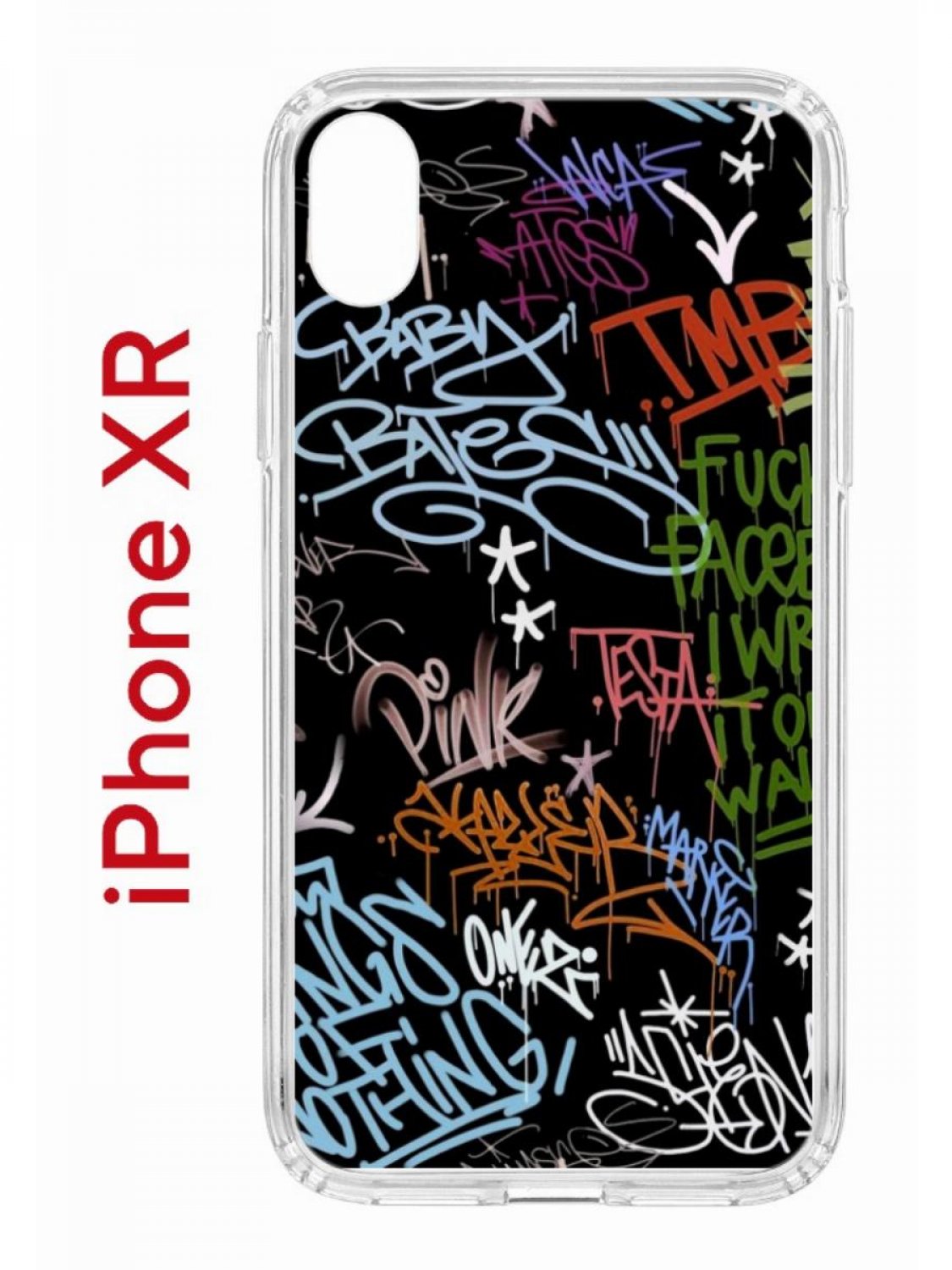 Чехол на iPhone XR с принтом Kruche Print Граффити, бампер с защитой  камеры, купить в Москве, цены в интернет-магазинах на Мегамаркет