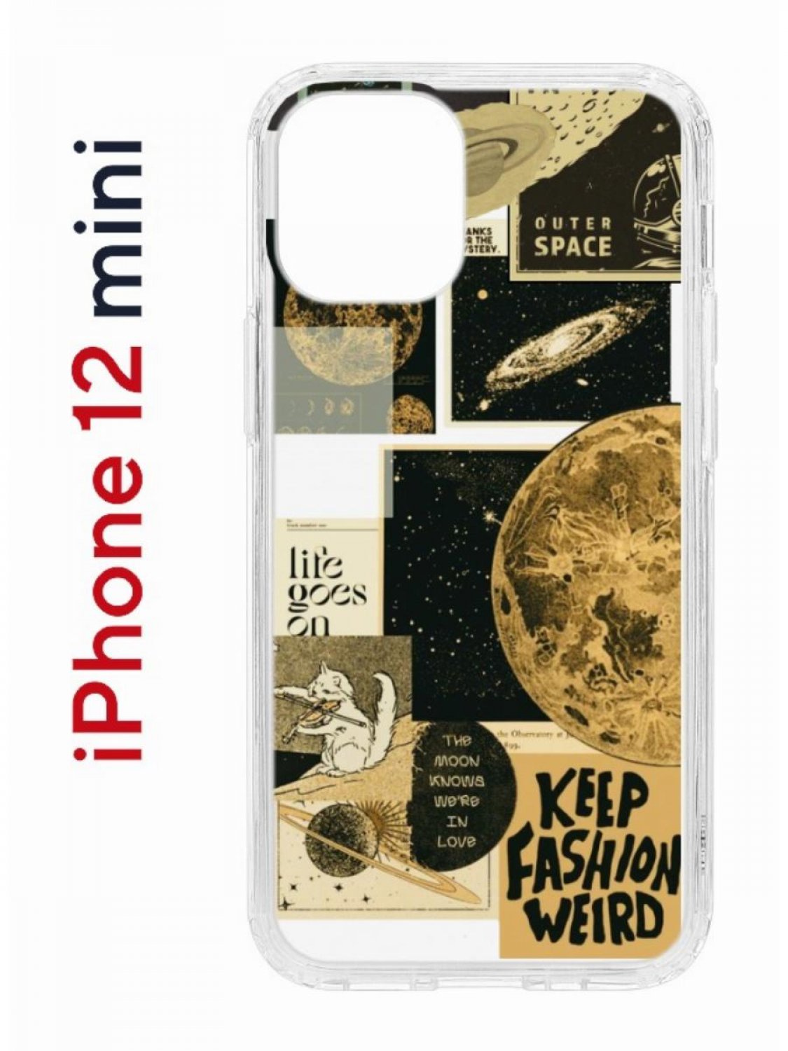 Чехол на iPhone 12 mini с принтом Kruche Print Стикеры Космос, бампер с  защитой камеры, купить в Москве, цены в интернет-магазинах на Мегамаркет