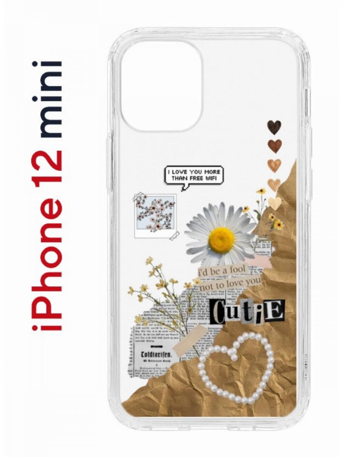 Чехол на iPhone 12 mini с принтом Kruche Print Крафтовые наклейки, бампер с  защитой камеры, купить в Москве, цены в интернет-магазинах на Мегамаркет