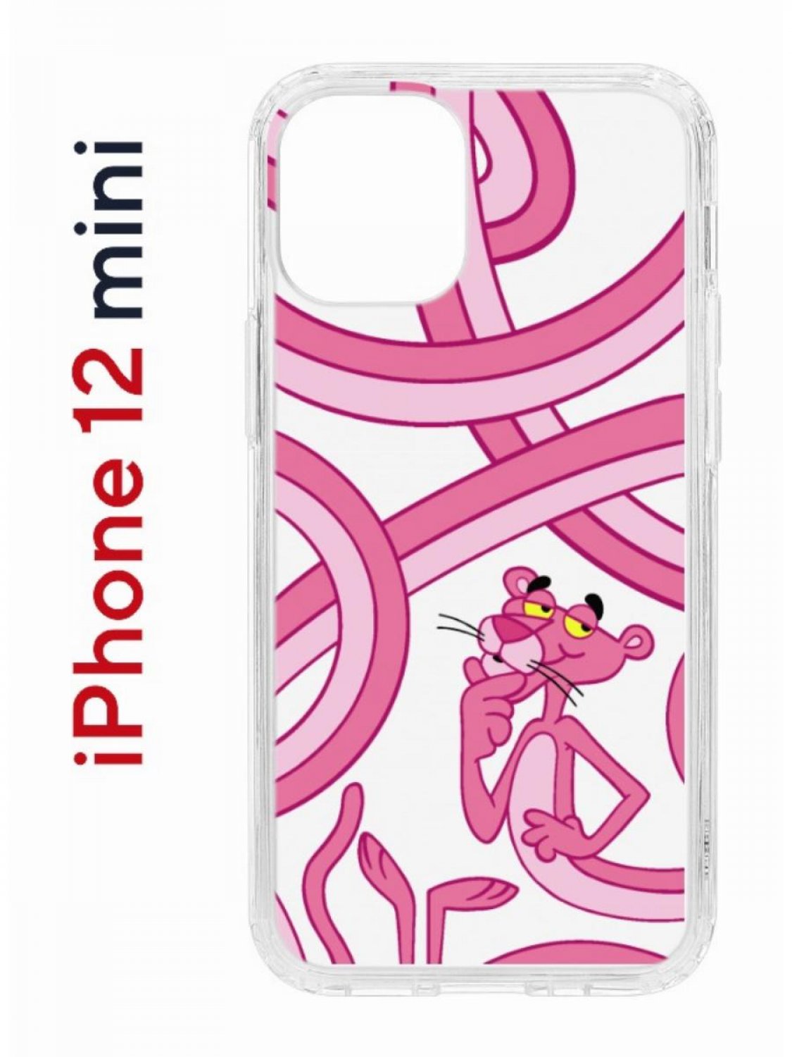Чехол на iPhone 12 mini с принтом Kruche Print Розовая Пантера, бампер с  защитой камеры, купить в Москве, цены в интернет-магазинах на Мегамаркет