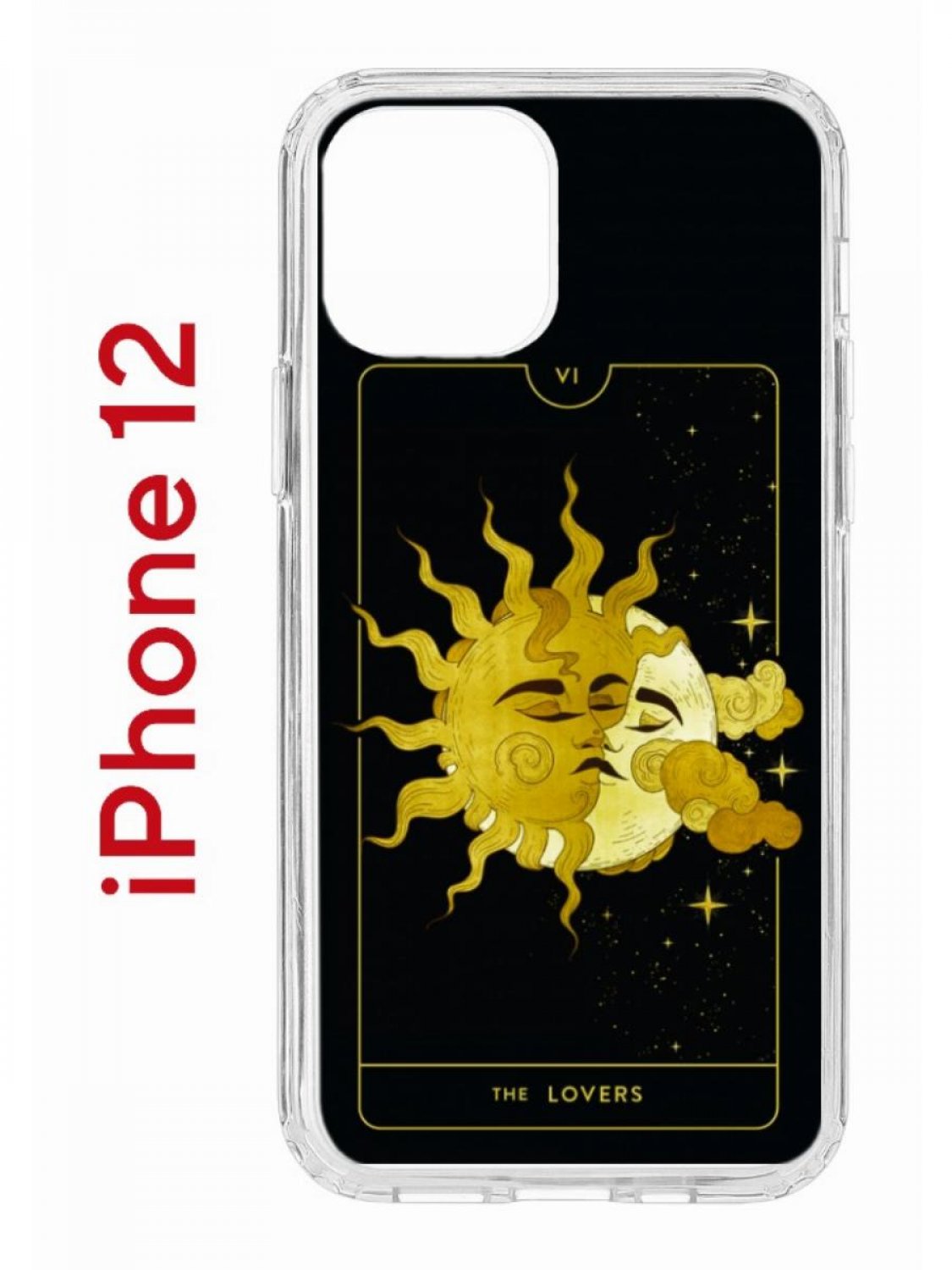 Чехол на iPhone 12/12 Pro с принтом Kruche Print Tarot Lovers, бампер с  защитой камеры, купить в Москве, цены в интернет-магазинах на Мегамаркет