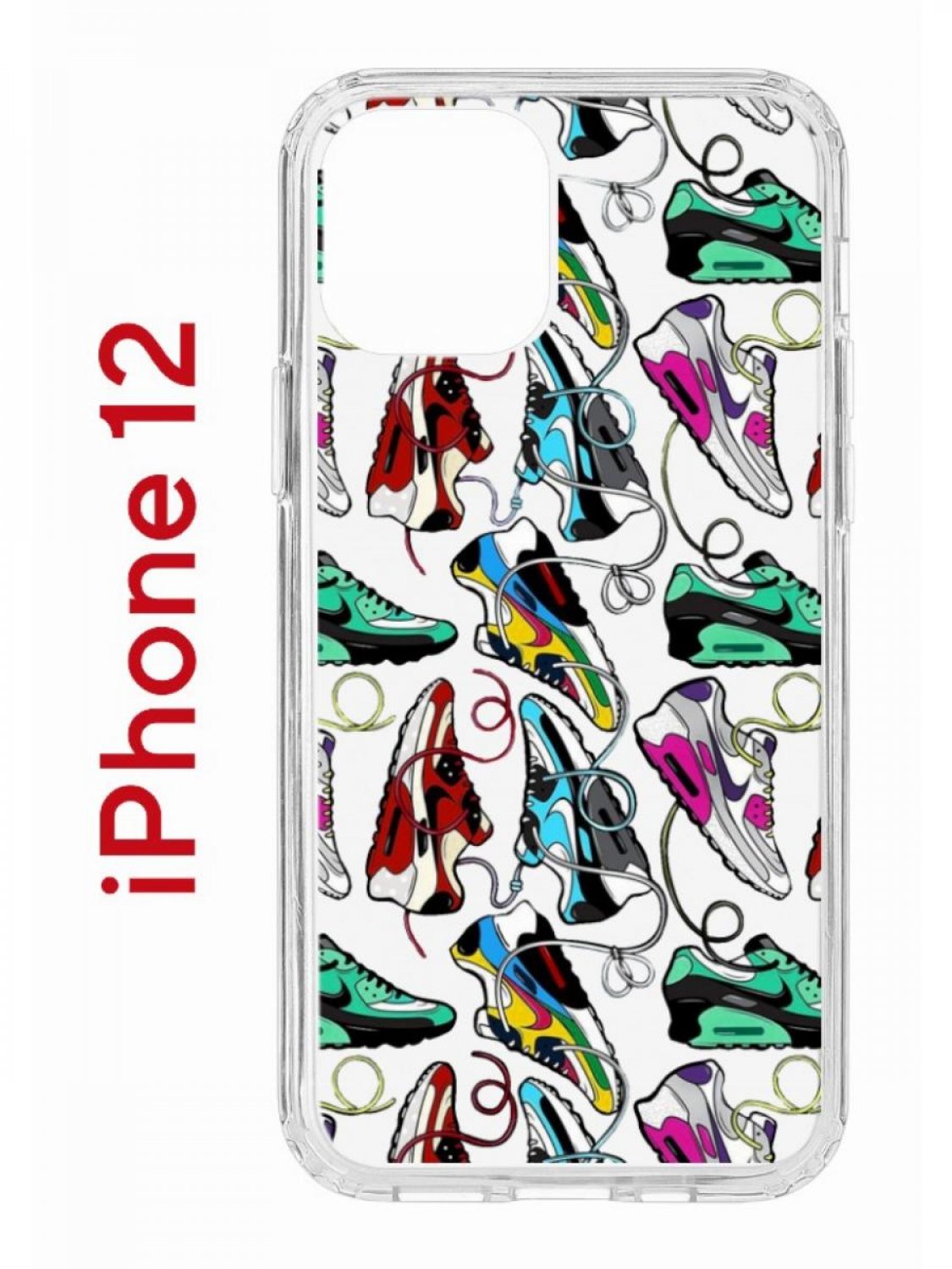 Чехол на iPhone 12/12 Pro Kruche Print Кроссы Nike Air Max, бампер с  защитой камеры, купить в Москве, цены в интернет-магазинах на Мегамаркет