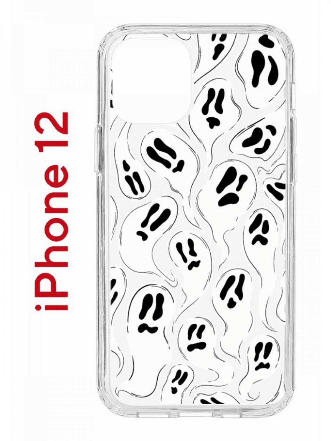 Чехол на iPhone 12/12 Pro с принтом Kruche Print Призраки, бампер с защитой  камеры, купить в Москве, цены в интернет-магазинах на Мегамаркет