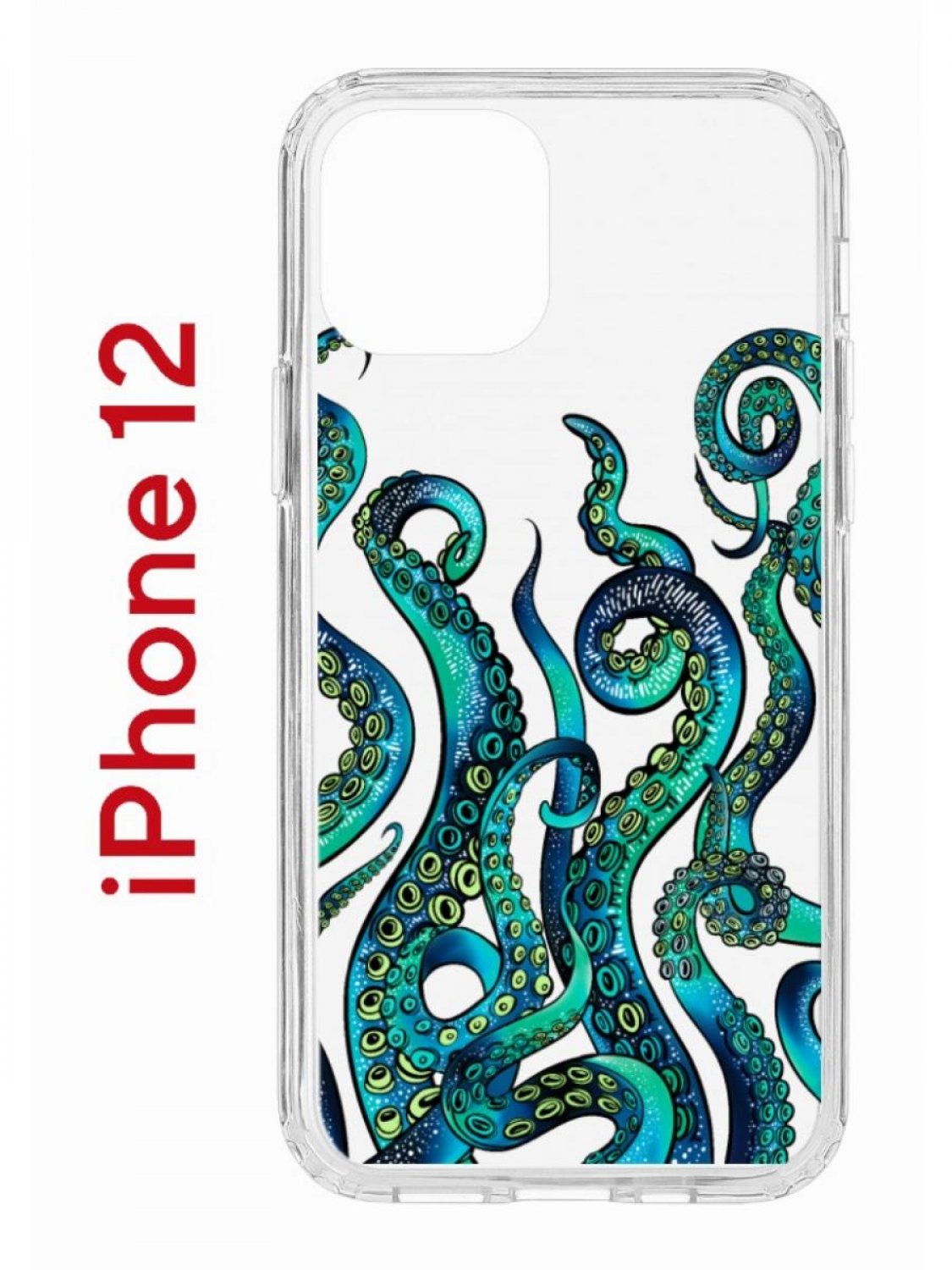 Чехол на iPhone 12/12 Pro с принтом Kruche Print Щупальца, бампер с защитой  камеры, купить в Москве, цены в интернет-магазинах на Мегамаркет