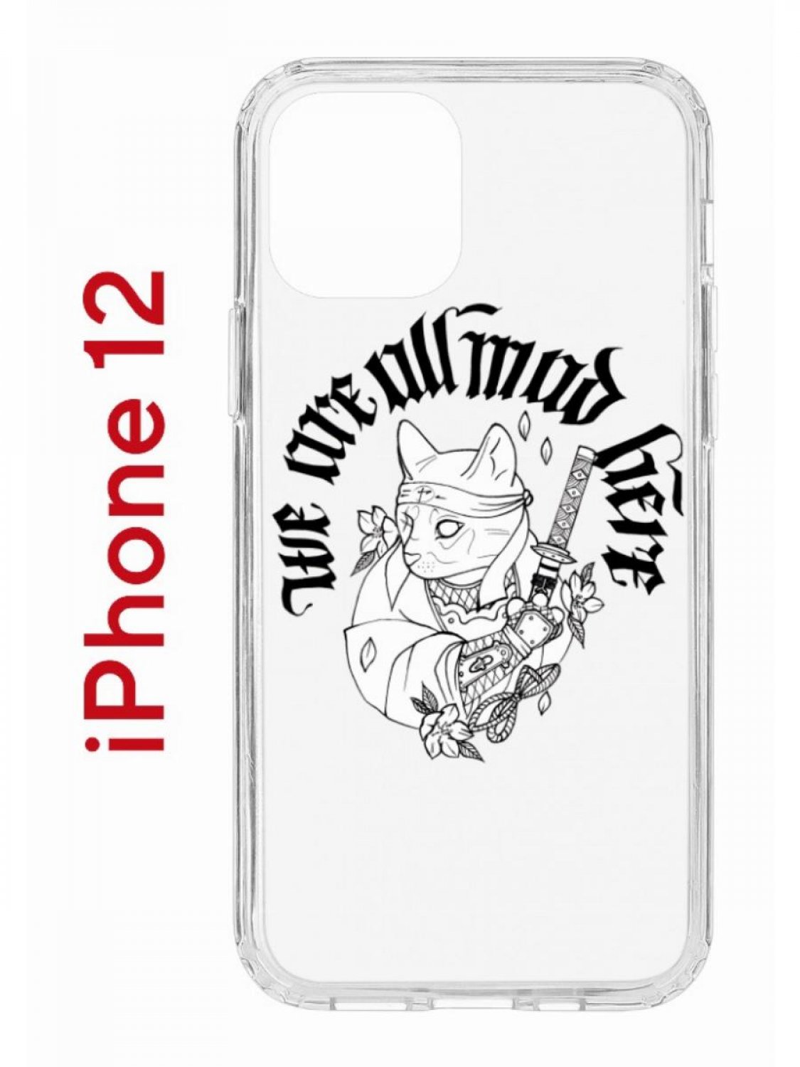 Чехол на iPhone 12/12 Pro с принтом Kruche Print J-Cat, бампер с защитой  камеры, купить в Москве, цены в интернет-магазинах на Мегамаркет