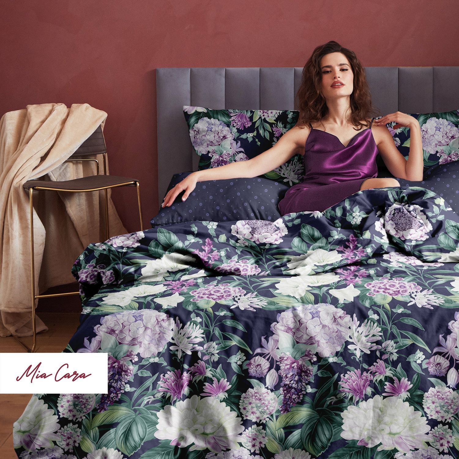 Комплект постельного белья Евро перкаль Mia Cara Флоренция - купить вМоскве, цены на Мегамаркет