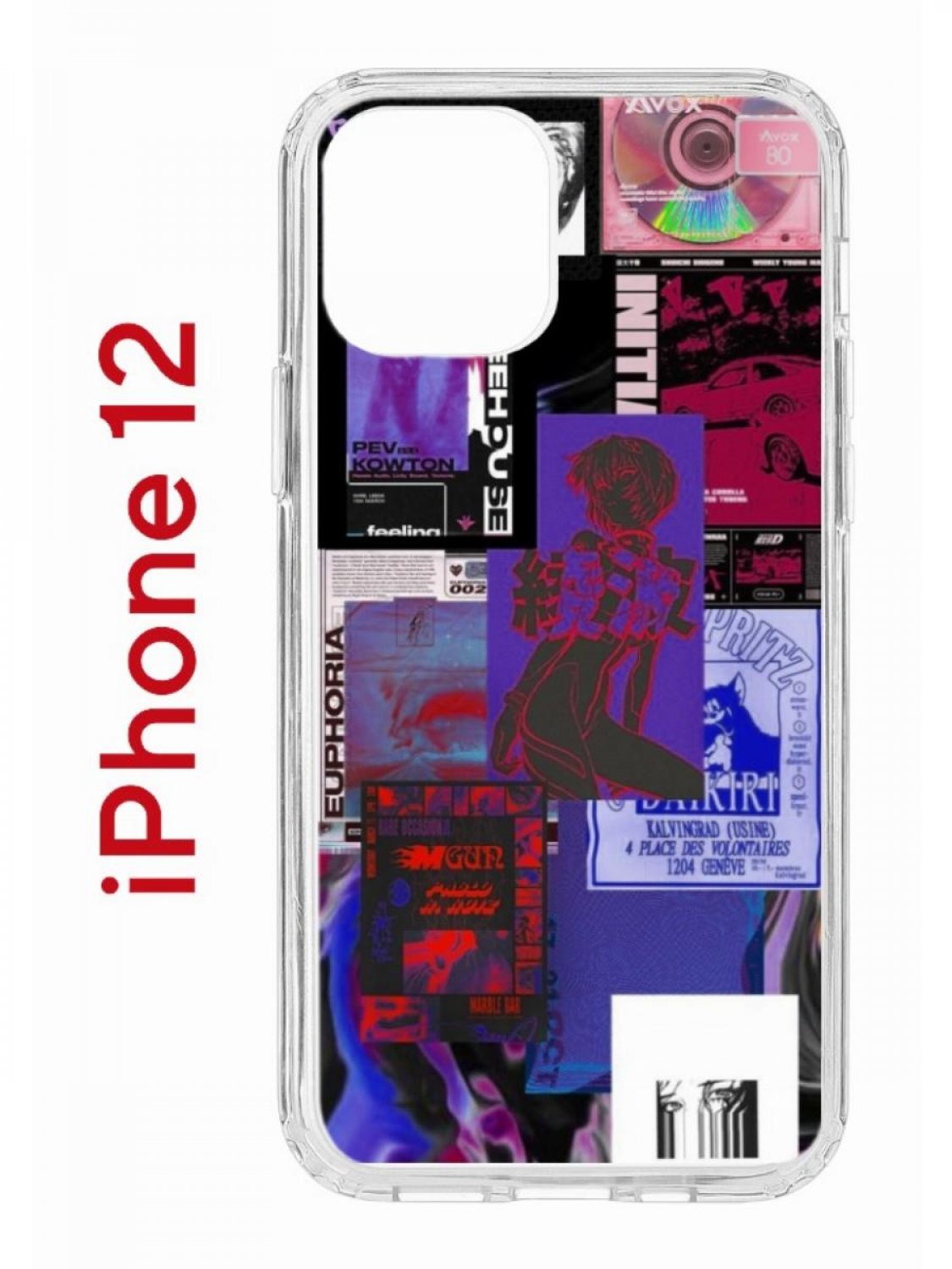 Чехол на iPhone 12/12 Pro с принтом Kruche Print Стикеры Киберпанк бампер с  защитой камеры, купить в Москве, цены в интернет-магазинах на Мегамаркет