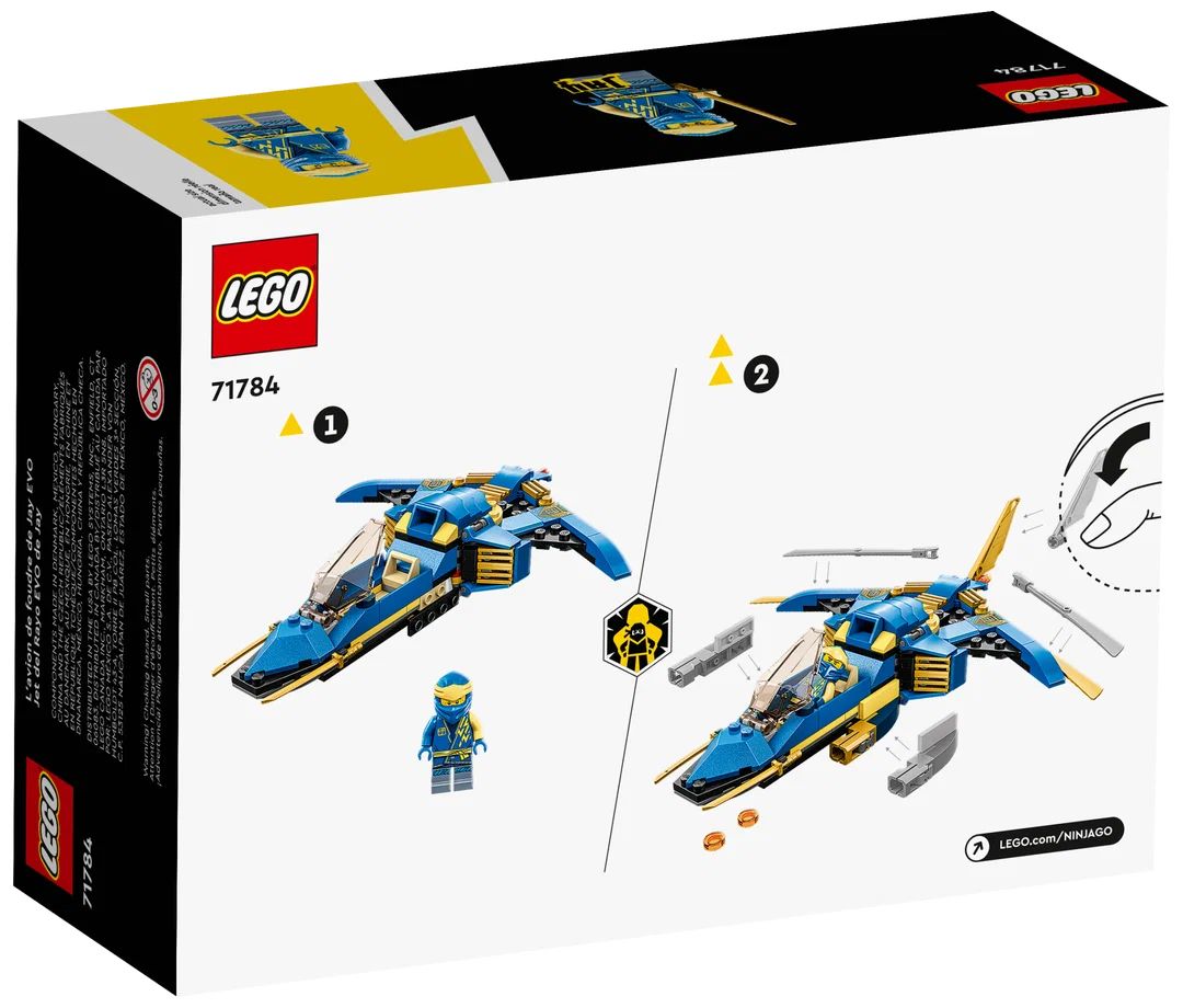 Отзывы о конструктор LEGO Ninjago Самолет-молния ЭВО Джея, 146 деталей,  71784 - отзывы покупателей на Мегамаркет | конструкторы LEGO 71784 -  600011011052