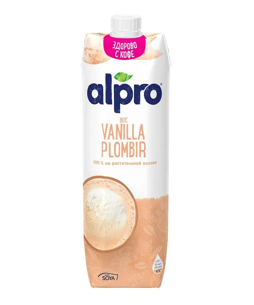 Напиток растительный Alpro соевый, со вкусом ванильного пломбира, 0,7%, 1 л  - отзывы покупателей на маркетплейсе Мегамаркет | Артикул: 100044210855