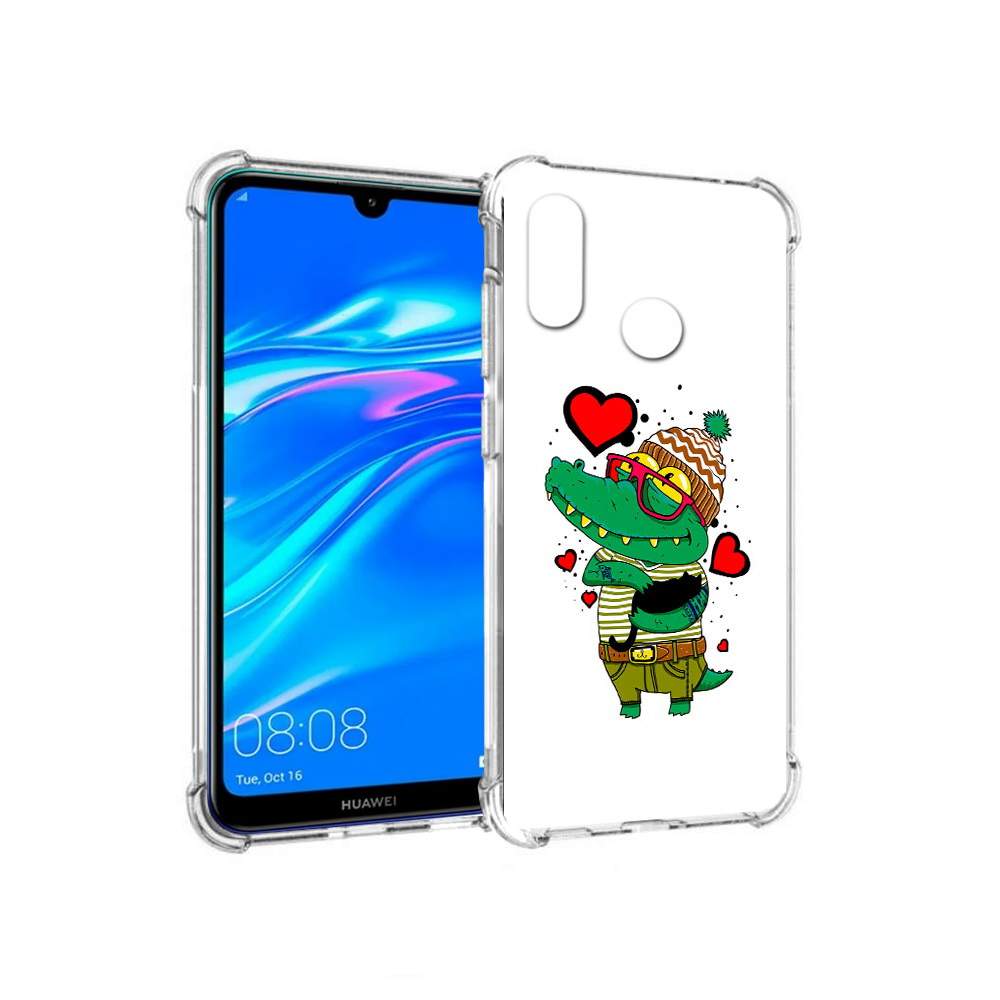 Чехол MyPads Tocco для Huawei Y9 Влюбленный крокодил (PT227091.35.48),  купить в Москве, цены в интернет-магазинах на Мегамаркет