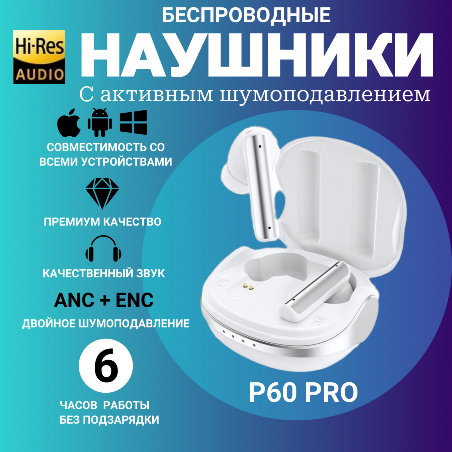 Наушники беспроводные PJD p60pro спортивные, игровые, белые - отзывы  покупателей на маркетплейсе Мегамаркет | Артикул: 600015392981