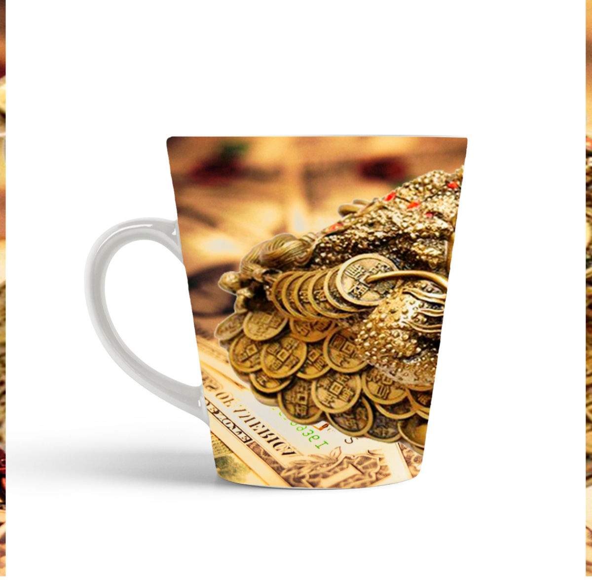 Маленькая чашка-проливашка или парящая-чашка с монетами «Талисман изобилия»