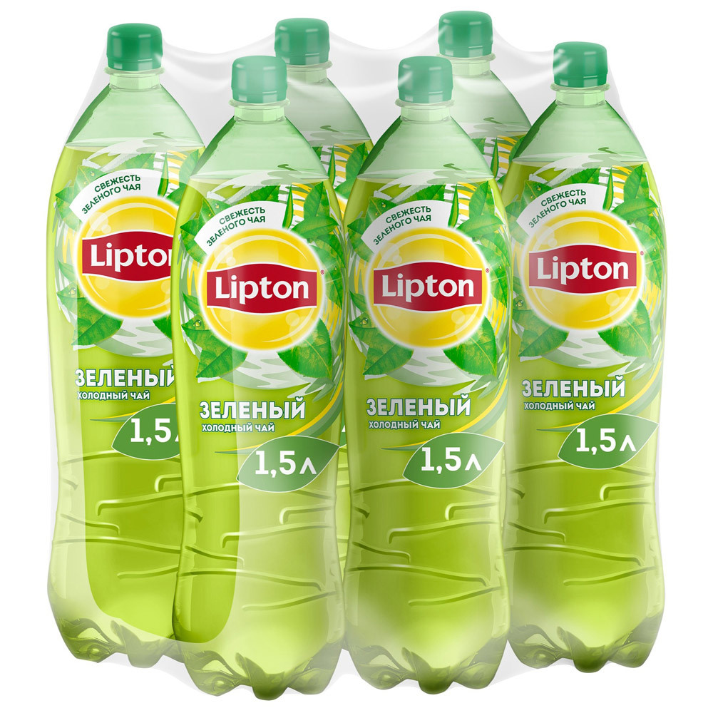 Купить чай холодный зеленый Lipton негазированный 6 штук по 1.5 л, цены на  Мегамаркет | Артикул: 100032477763