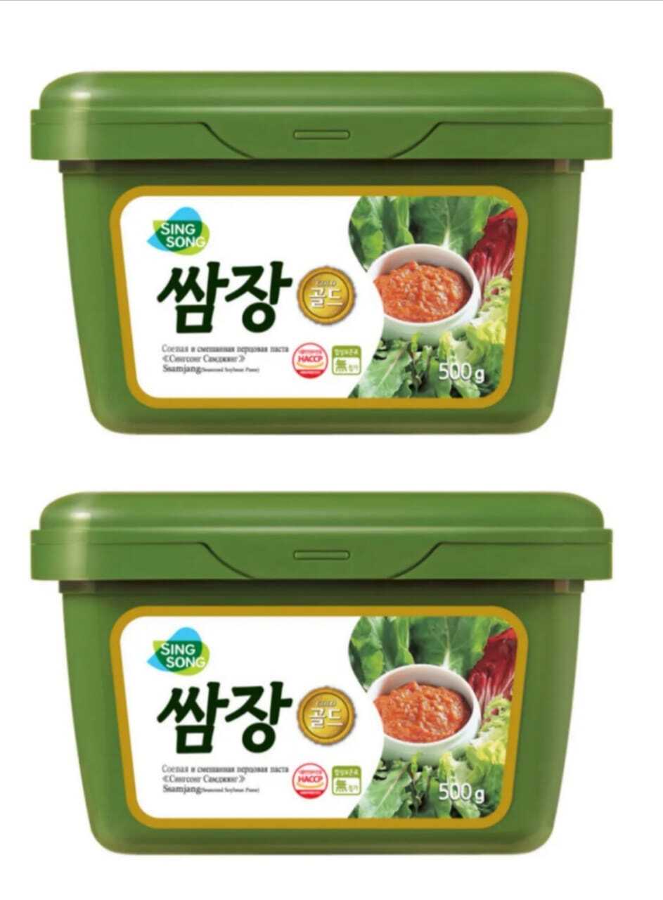 Соевая паста Singsong Soybean Paste Сингсонг Самджянг соево-перцовая 500 г,  2 шт – купить в Москве, цены в интернет-магазинах на Мегамаркет