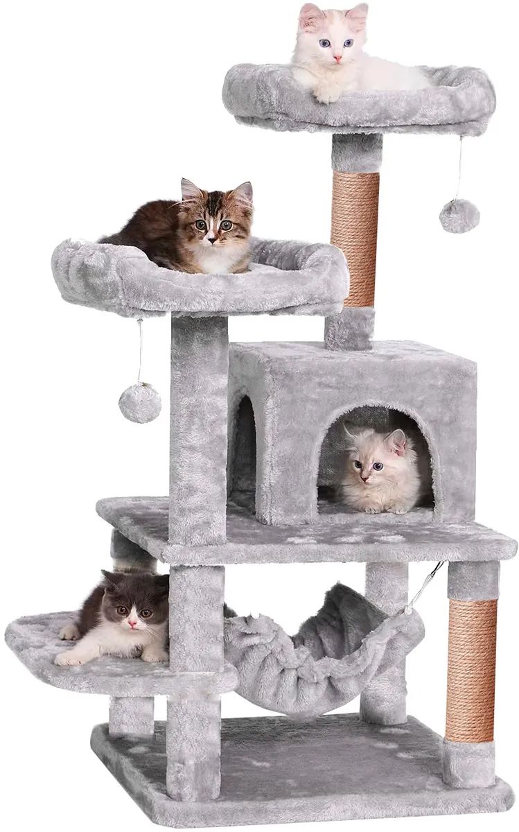 Многоуровневый домик для кошек с когтеточкой, 95 см. Арт. 16