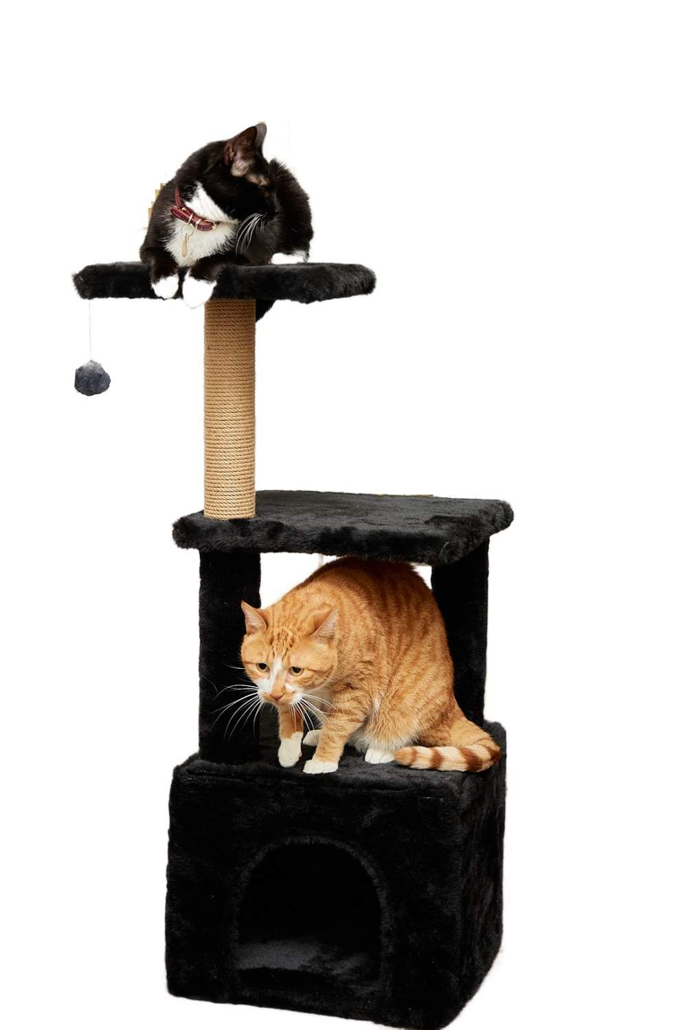 Купить домик для кошки с когтеточкой и лежанкой Pet БМФ Эц черный, 4 яруса,  цены на Мегамаркет | Артикул: 600007082708