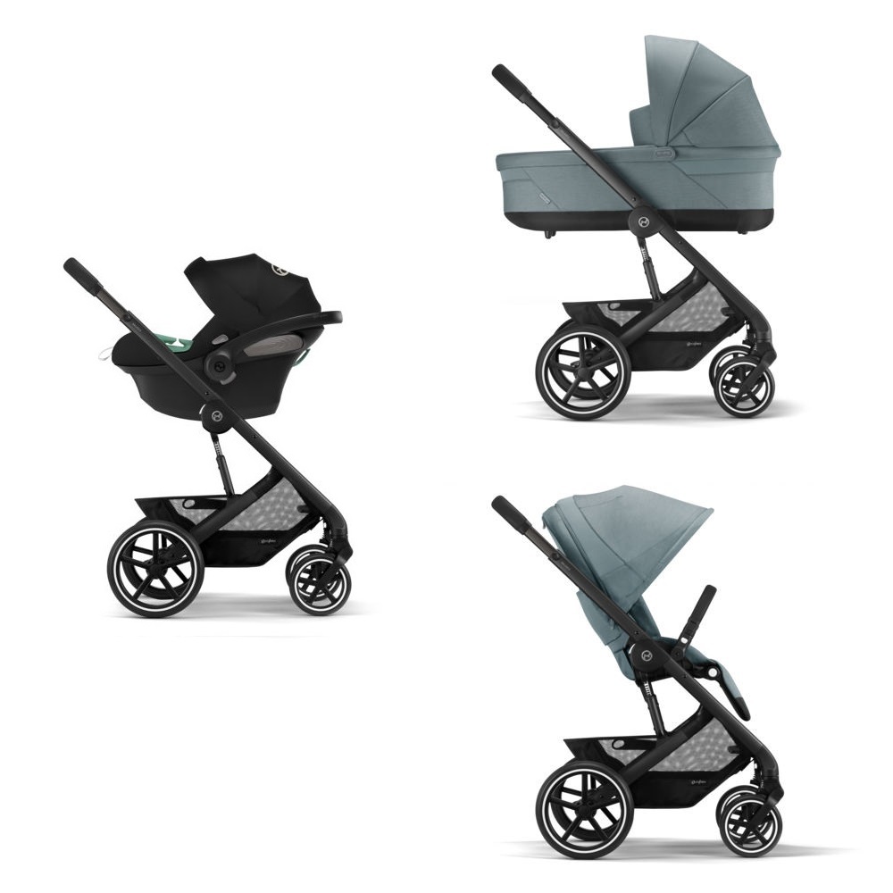 Коляска 3в1 Cybex Balios S Lux 2023 Sky Blue с адаптером и дождевиком -  отзывы покупателей на Мегамаркет