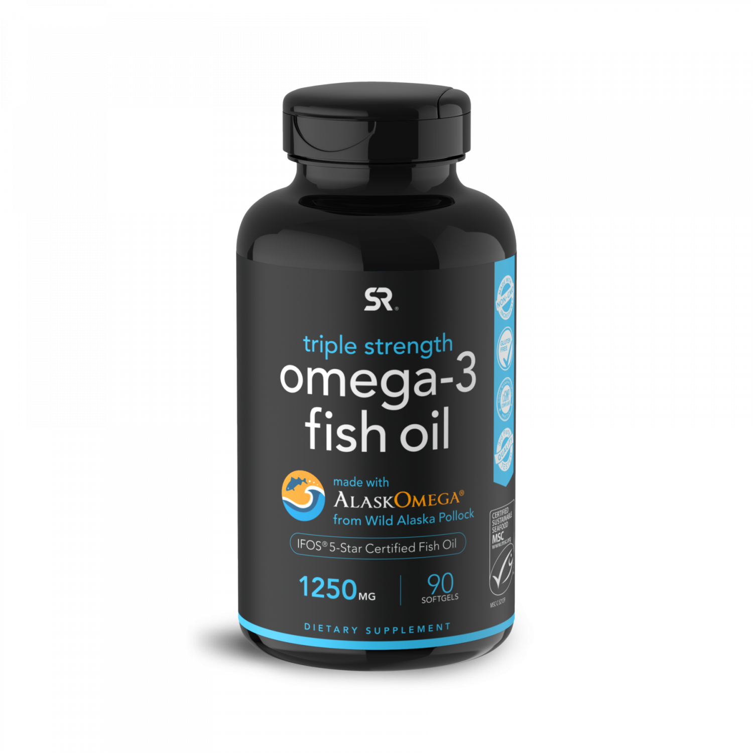 Рыбий жир с омега-3 тройная сила 1250 мг, Omega-3 Fish Oil AlaskOmega  1250mg, Sports Resea – купить в Москве, цены в интернет-магазинах на  Мегамаркет