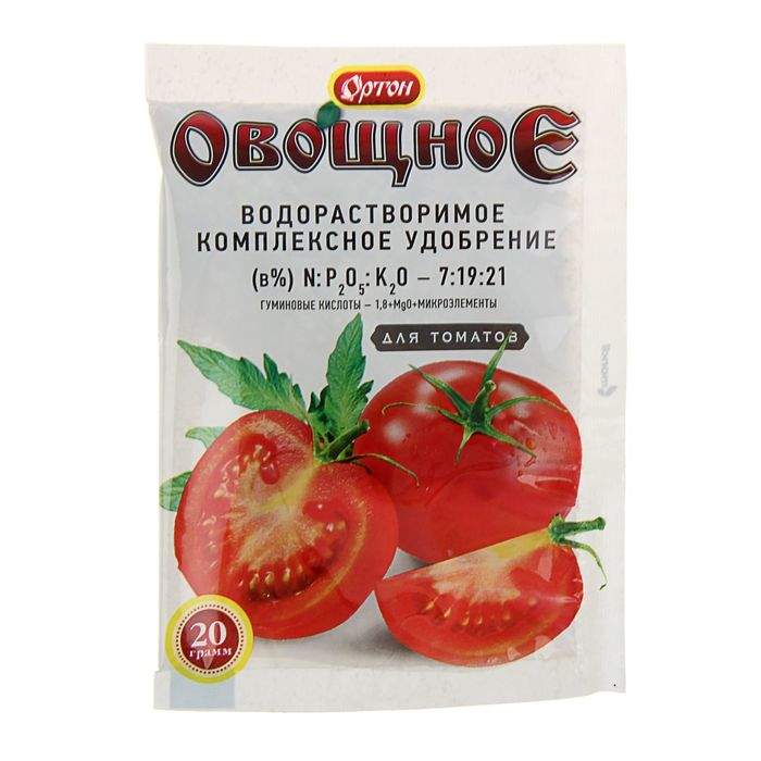 Комплексное органоминеральное удобрение для роста и питания томатов ОртонОвощное 20 г - отзывы покупателей на Мегамаркет