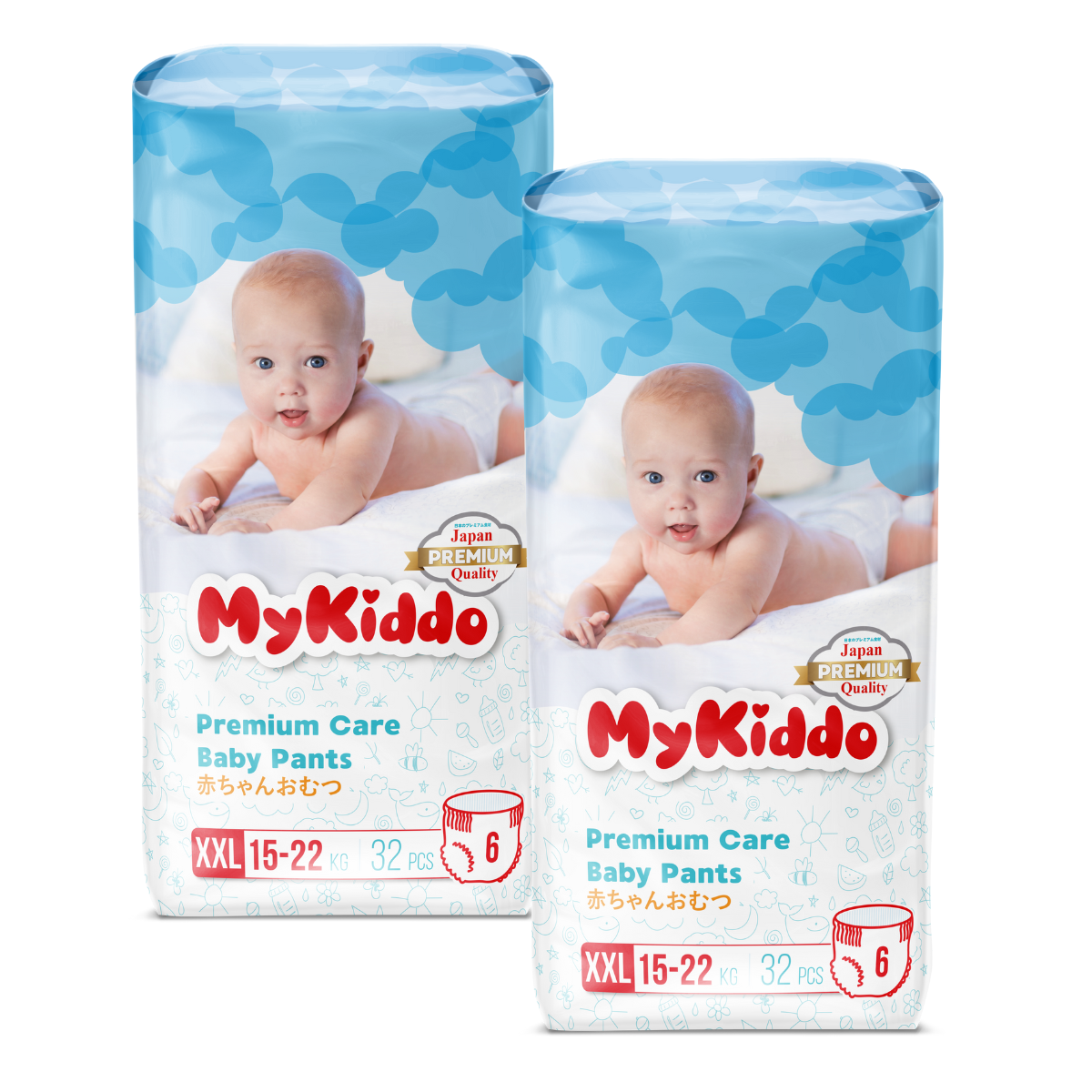 Купить подгузники-трусики для детей MyKiddo Premium XXL (15-25 кг) 64 шт. 2  уп. x 32 шт., цены на Мегамаркет | Артикул: 600009493032