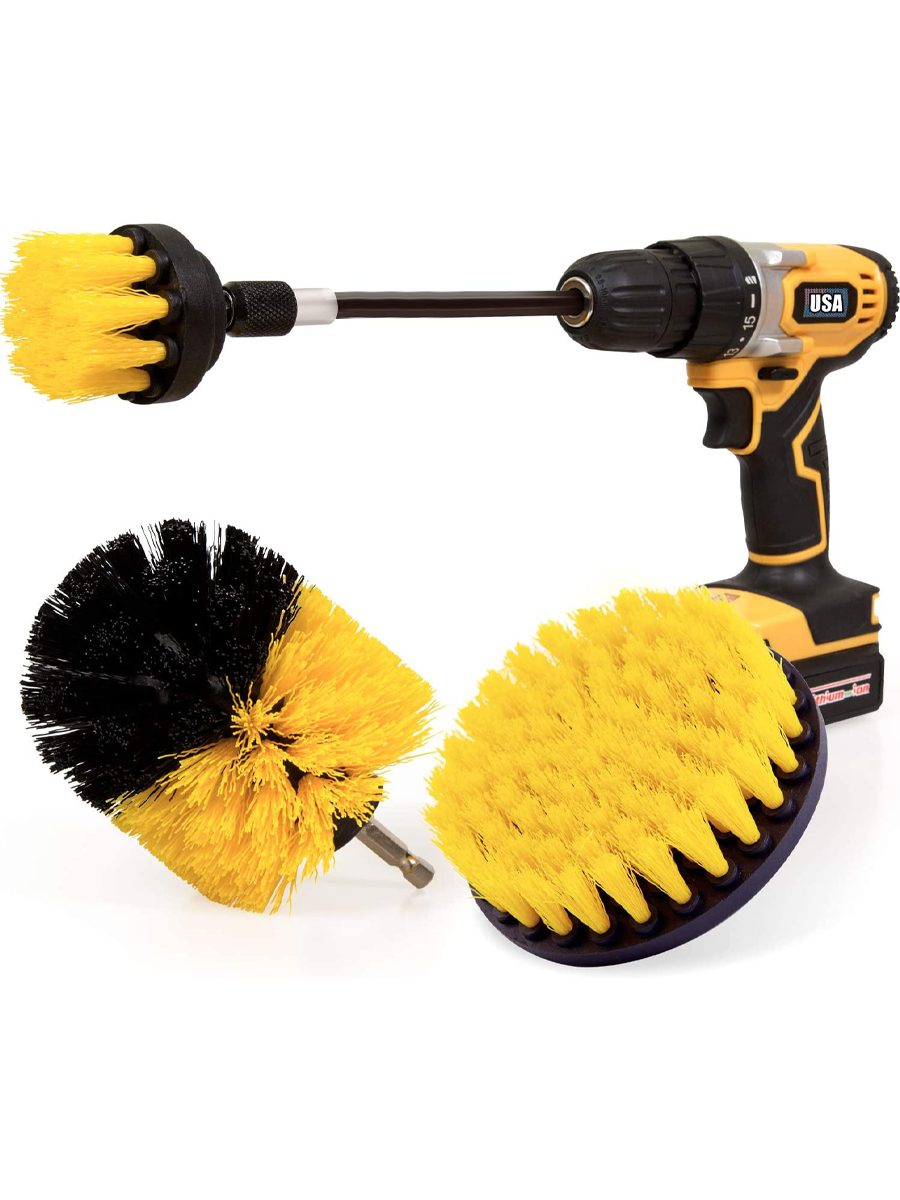 Набор насадок-щёток для дрели с удлинителем / щетки на шуруповерт для ...