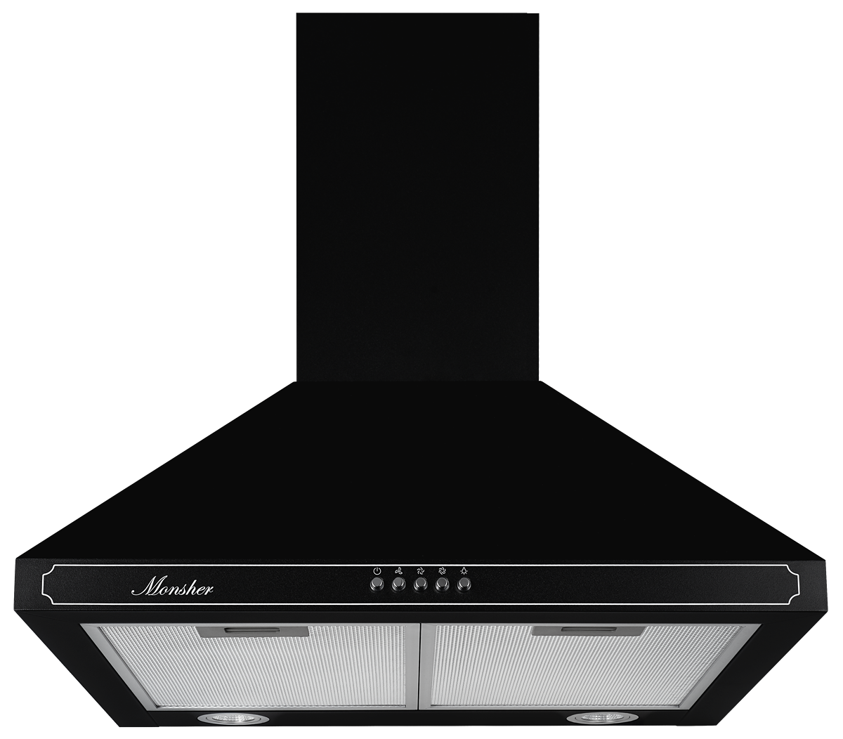 Купольная вытяжка для кухни 60 черная - 80 фото