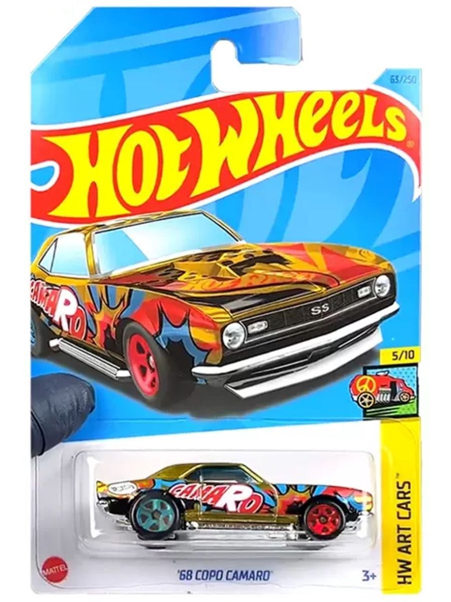 Купить машинка Hot Wheels легковая машина HKH49 металлическая 68 COPO  CAMARO желтый, цены на Мегамаркет