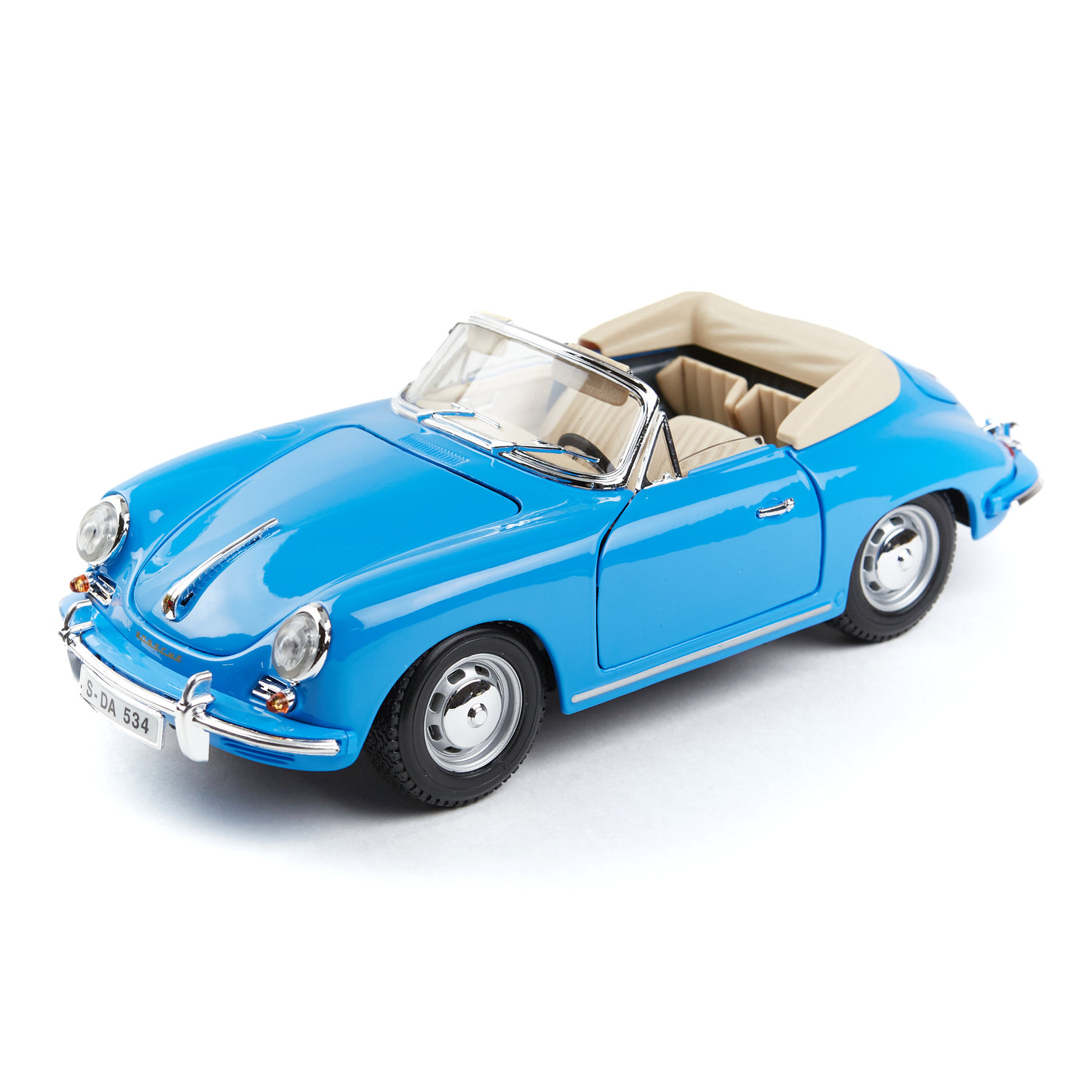 Bburago Машинка голубая PORSCHE 356B CABRIOLET 1961 BLUE 18-12025 1:18  18-12025 - купить в UltraToys, цена на Мегамаркет