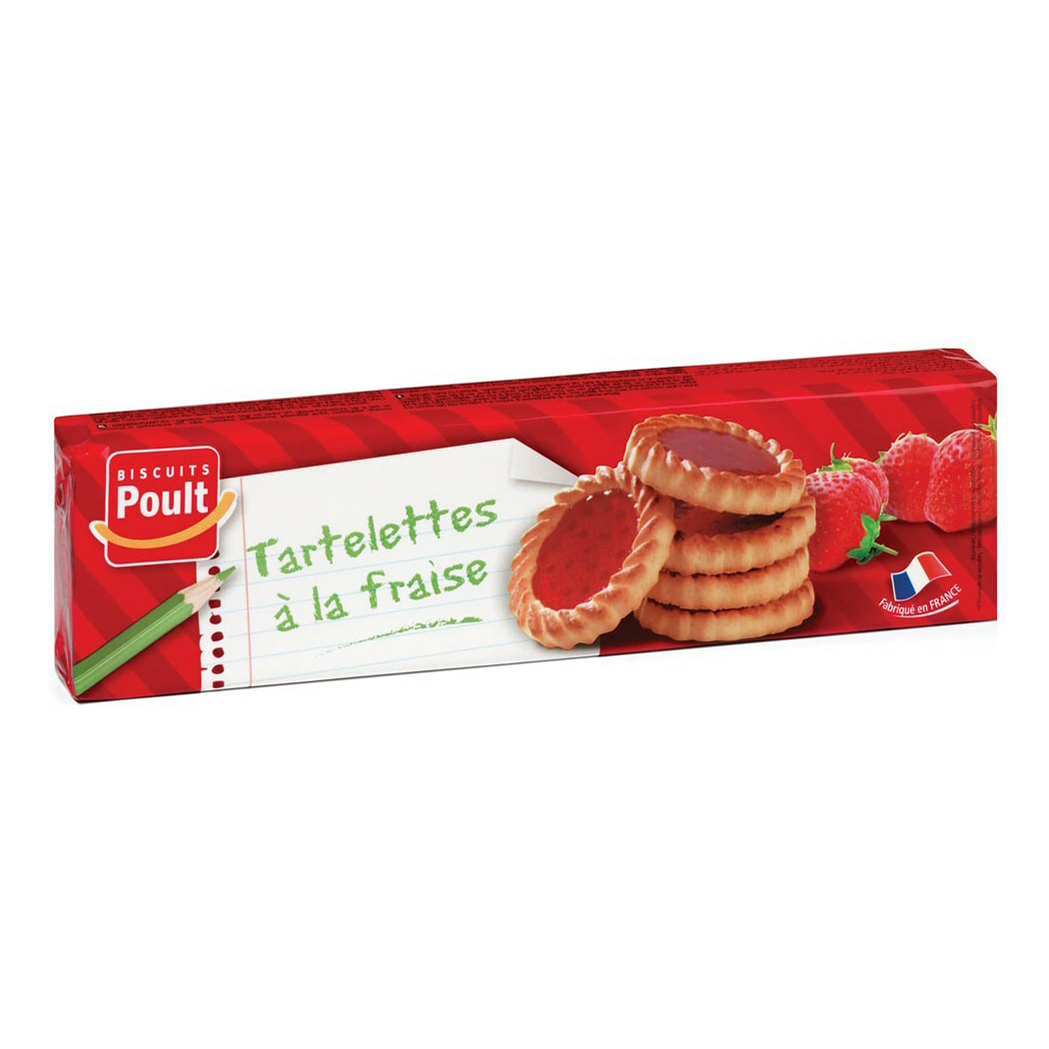 Купить печенье Biscuits Poult Тарталетки с начинкой со вкусом клубники 150  г, цены на Мегамаркет | Артикул: 100045545820