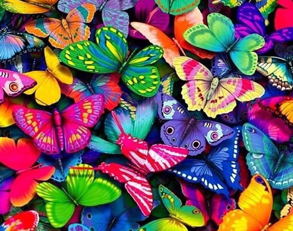 Бабочки разноцветные мини Стикер LCHPA 05007