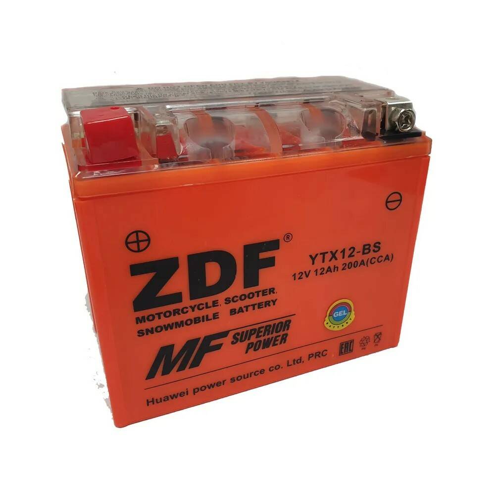 Аккумулятор ZDF YTX12-BS 12V 12 a/h GEL ORANGE – купить в Москве, цены в  интернет-магазинах на Мегамаркет