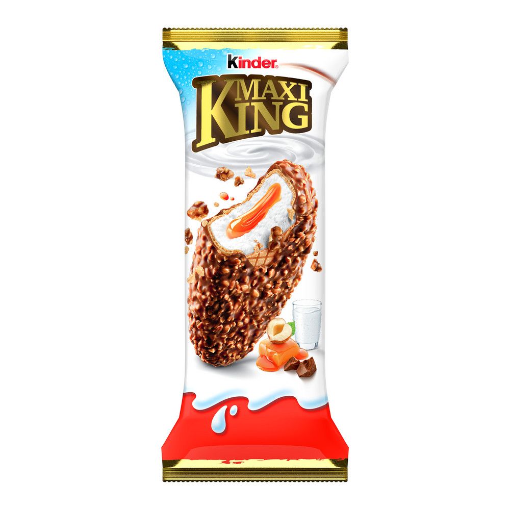 Купить пирожное Kinder Maxi King молочным шоколадом и орехами с  молочно-карамельной начинкой 35г, цены на Мегамаркет | Артикул: 100028424088