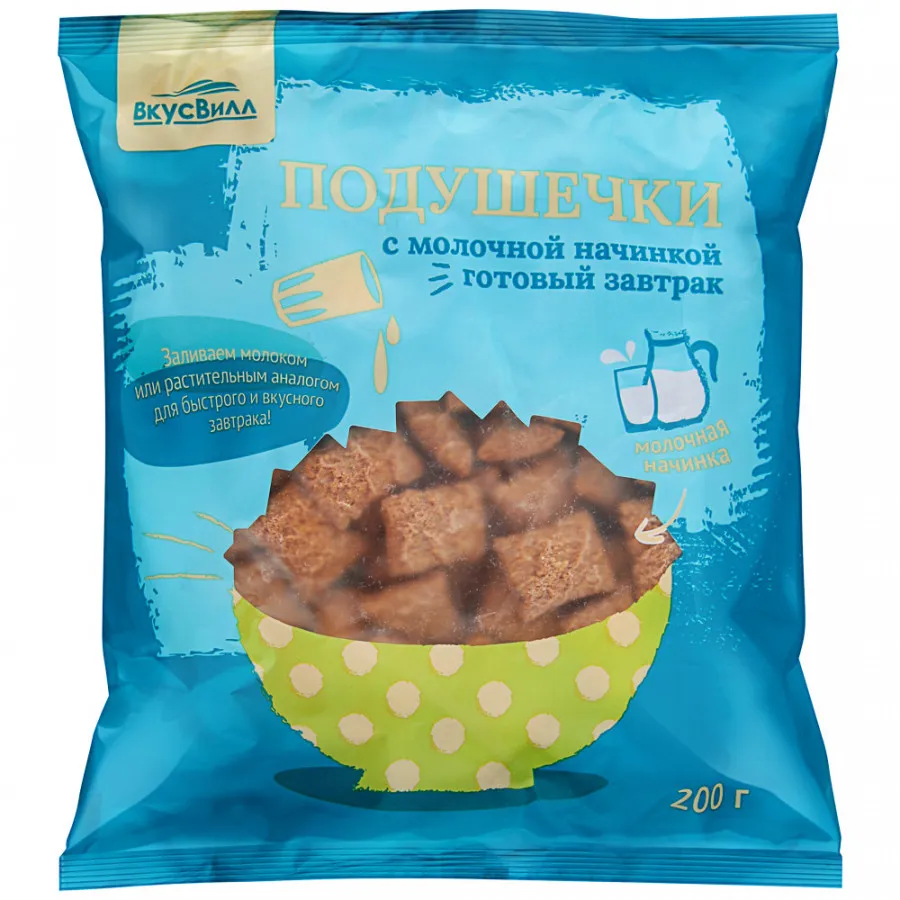 Купить подушечки ВкусВилл с молочной начинкой 200 г, цены на Мегамаркет |  Артикул: 100029364550