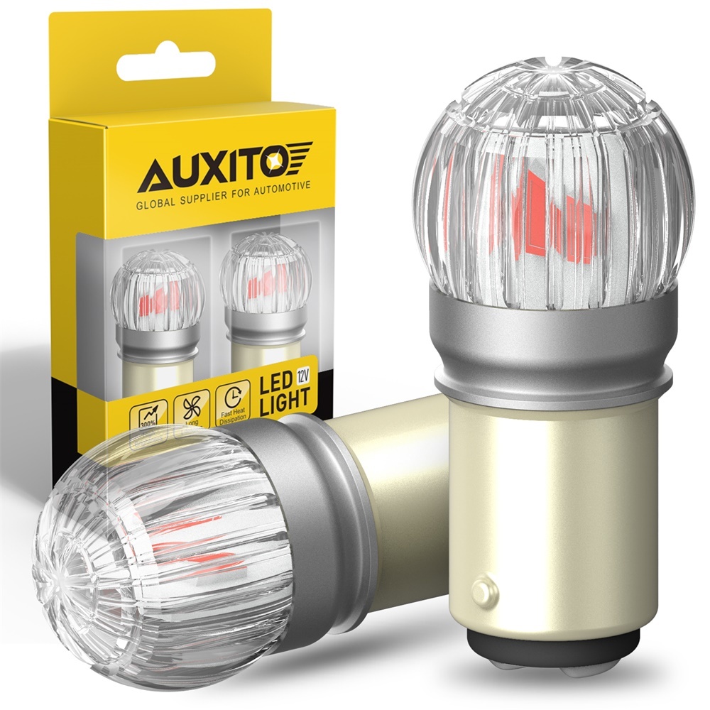 Светодиодная LED лампа AUXITO 1157 P21/5W цоколь BAY15d 2 шт двухконтактные  2400К красные – купить в Москве, цены в интернет-магазинах на Мегамаркет