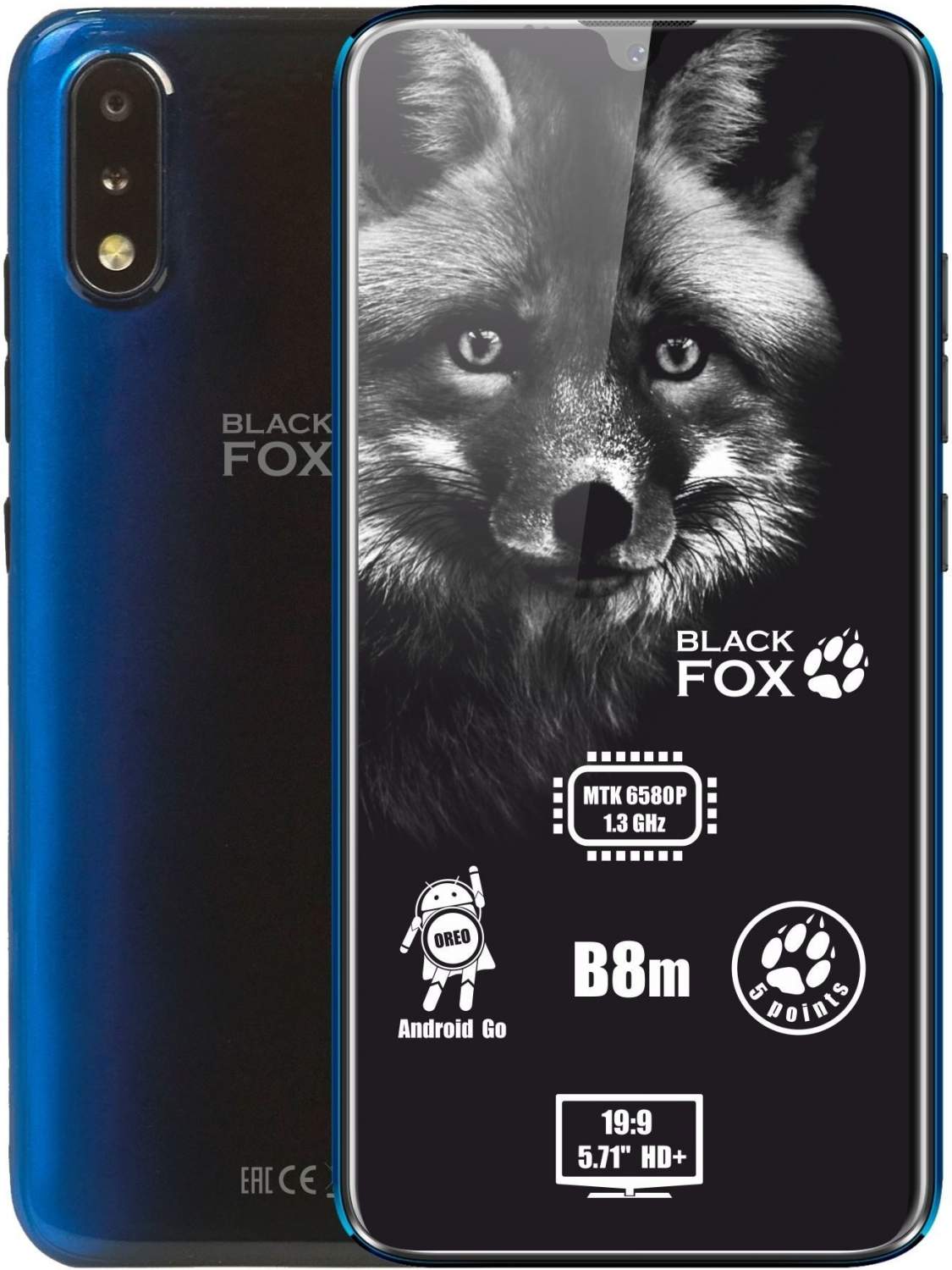 Смартфон Black Fox B8M 1/8GB Blue, купить в Москве, цены в  интернет-магазинах на Мегамаркет