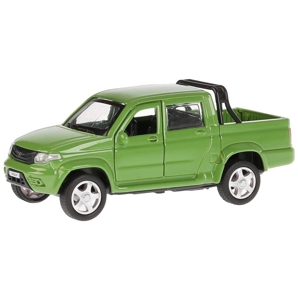 Купить технопарк Пикап Uaz Pickup, зеленый, 12 см, открываются двери,  инерционный механизм, цены на Мегамаркет