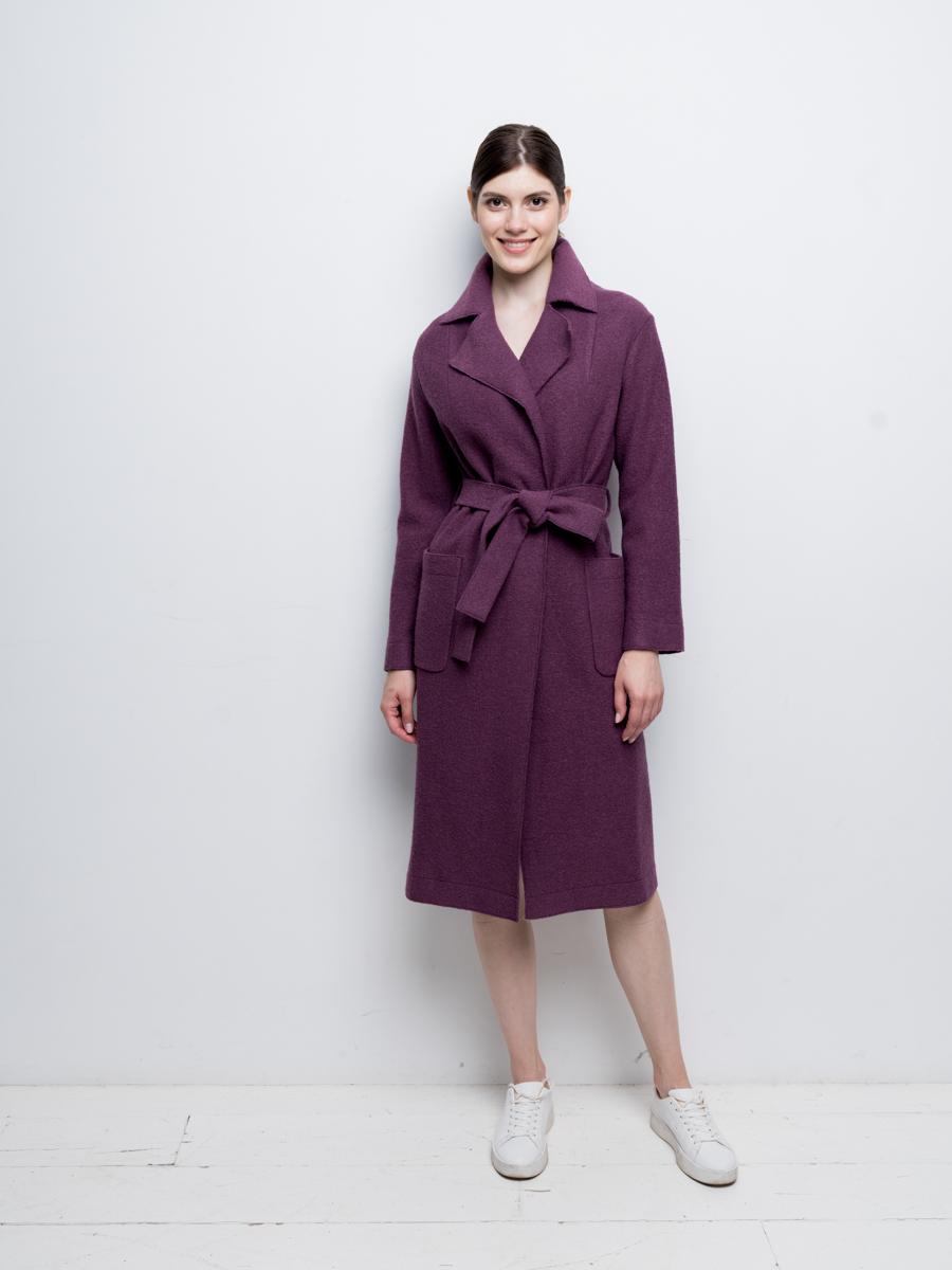 Пальто женское Aylin Stories AS55V фиолетовое 44 RU - купить в Москве, цены на Мегамаркет