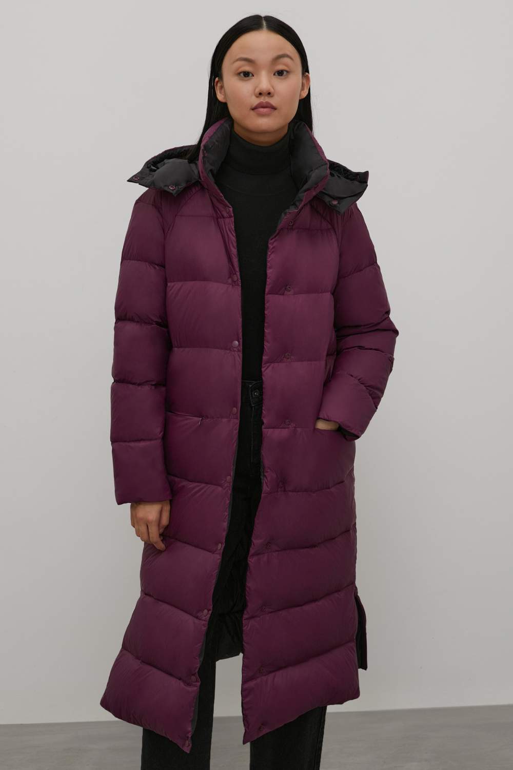 Пальто женское Finn Flare FAC12009 фиолетовое S - купить в Москве, цены на СберМегаМаркет