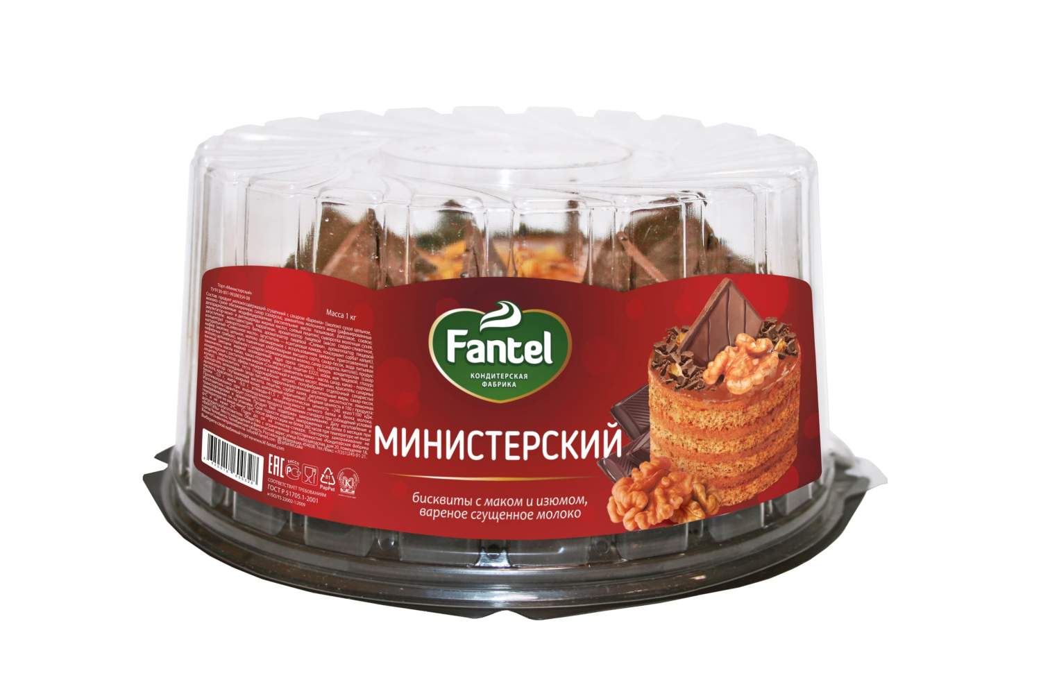 Купить торт Fantel Министерский 1,95 кг, цены на Мегамаркет | Артикул:  100028425120