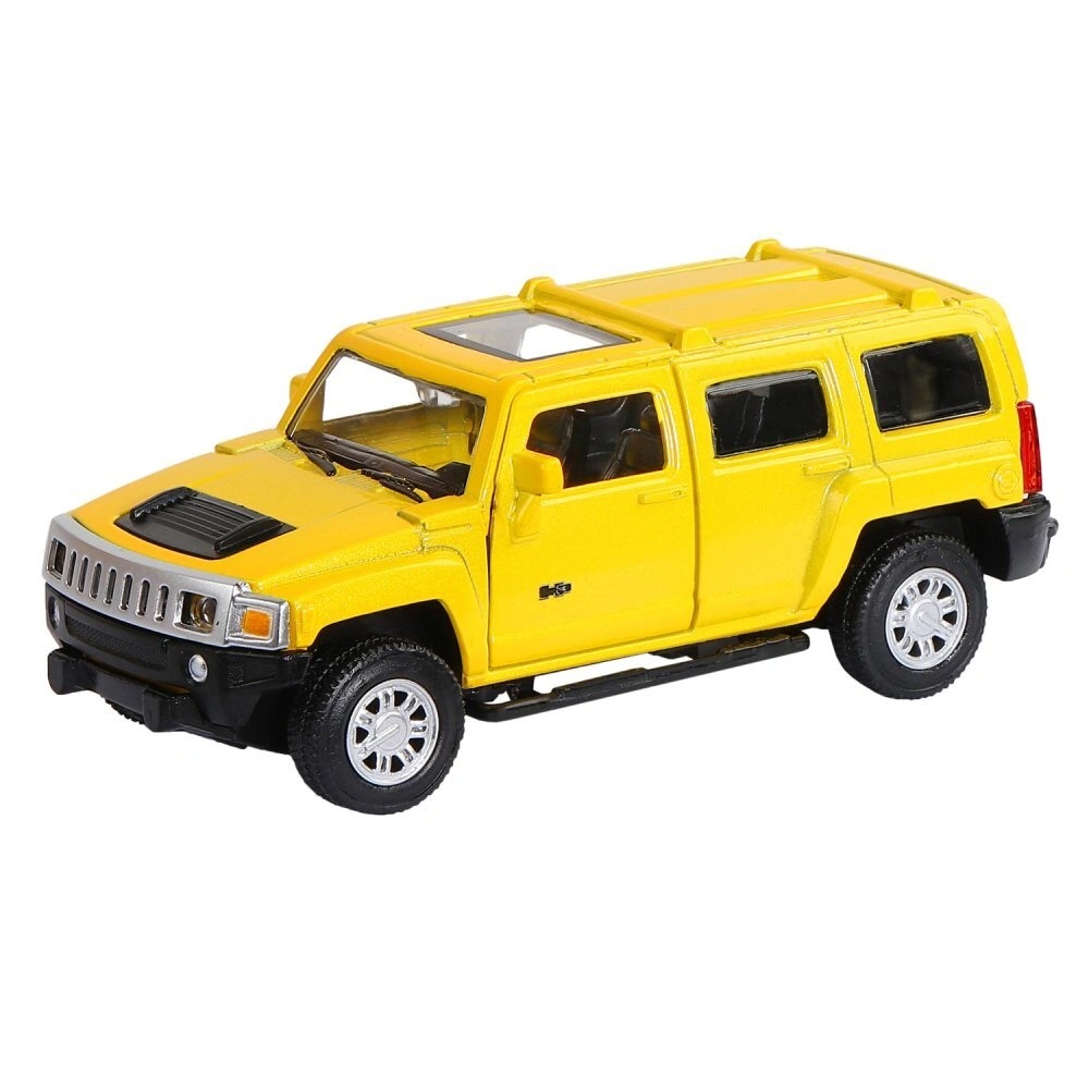 Купить машина металлическая, инерционная Hummer H3, цвет: желтый, цены на  Мегамаркет