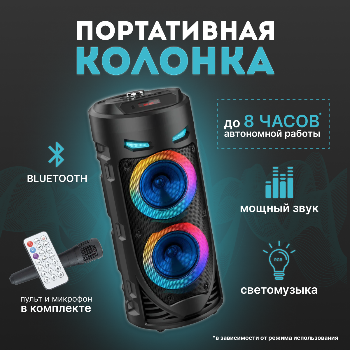 Портативная колонка NoBrand ZQS-4239, купить в Москве, цены в  интернет-магазинах на Мегамаркет