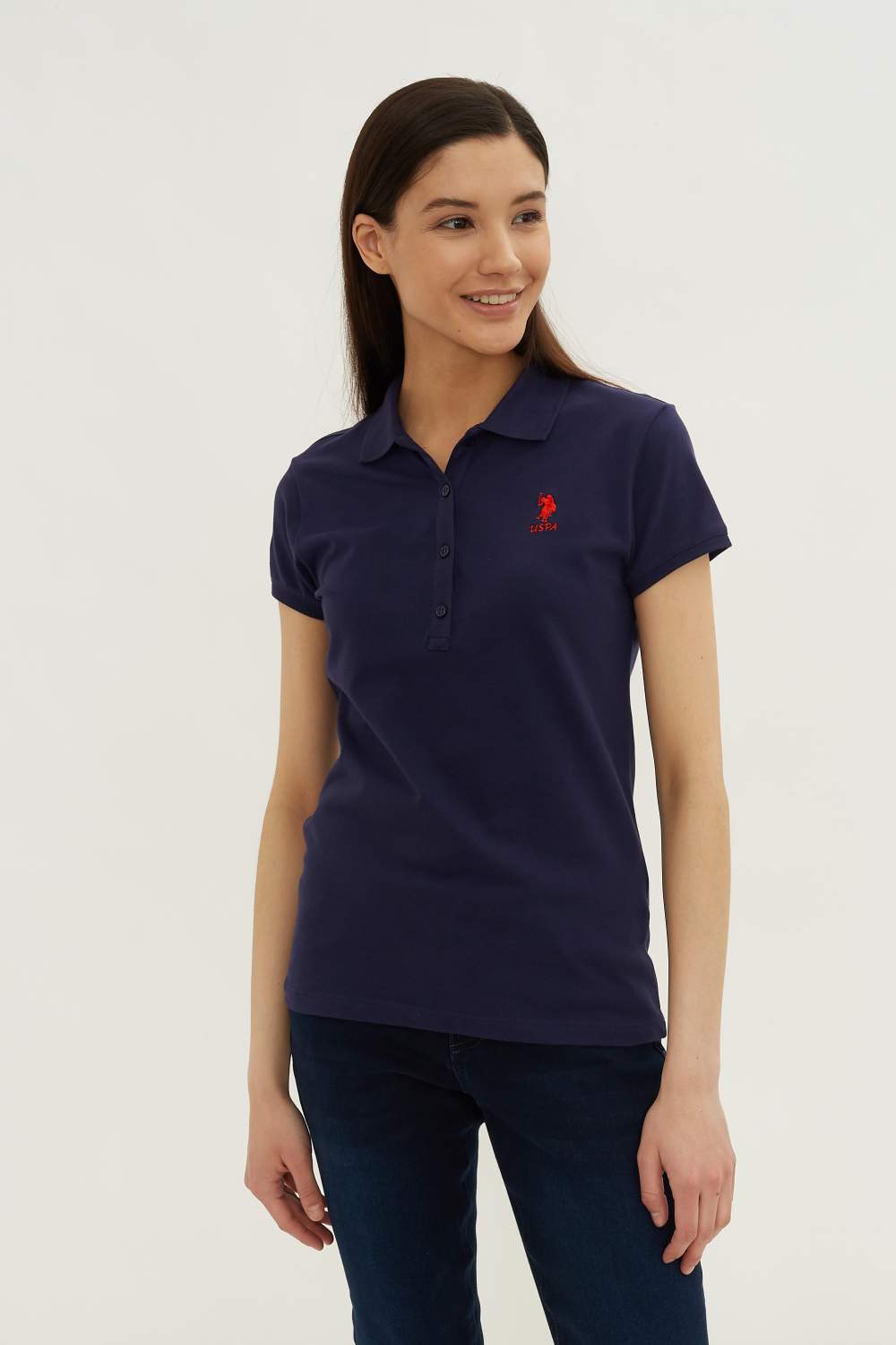 Футболка женская U.S. POLO Assn. G082SZ0110TPD01IY021-011 синяя M – купить  в Москве, цены в интернет-магазинах на Мегамаркет