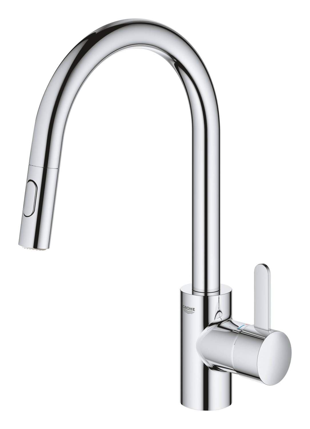 Смеситель grohe выдвижным изливом. Смеситель для кухни grohe blue pure minta.
